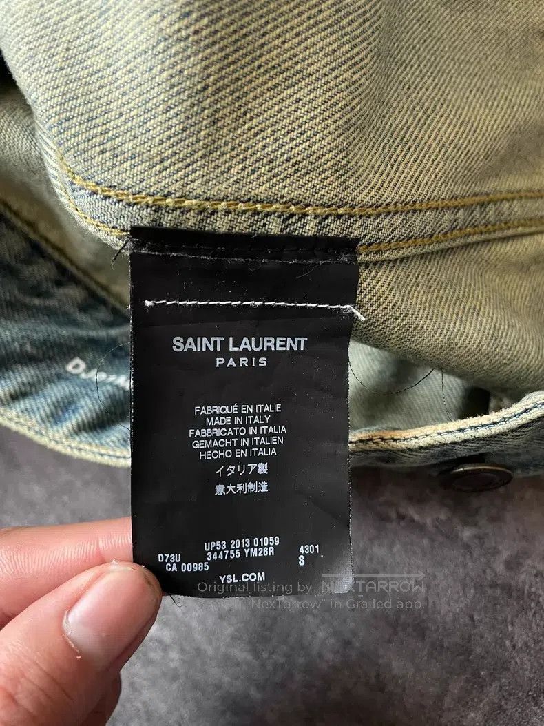 Saint Laurent Paris Saint Laurent Paris Leather Sleeve Patched Denim Jacket Size US S / EU 44-46 / 1 - 6 Thumbnail