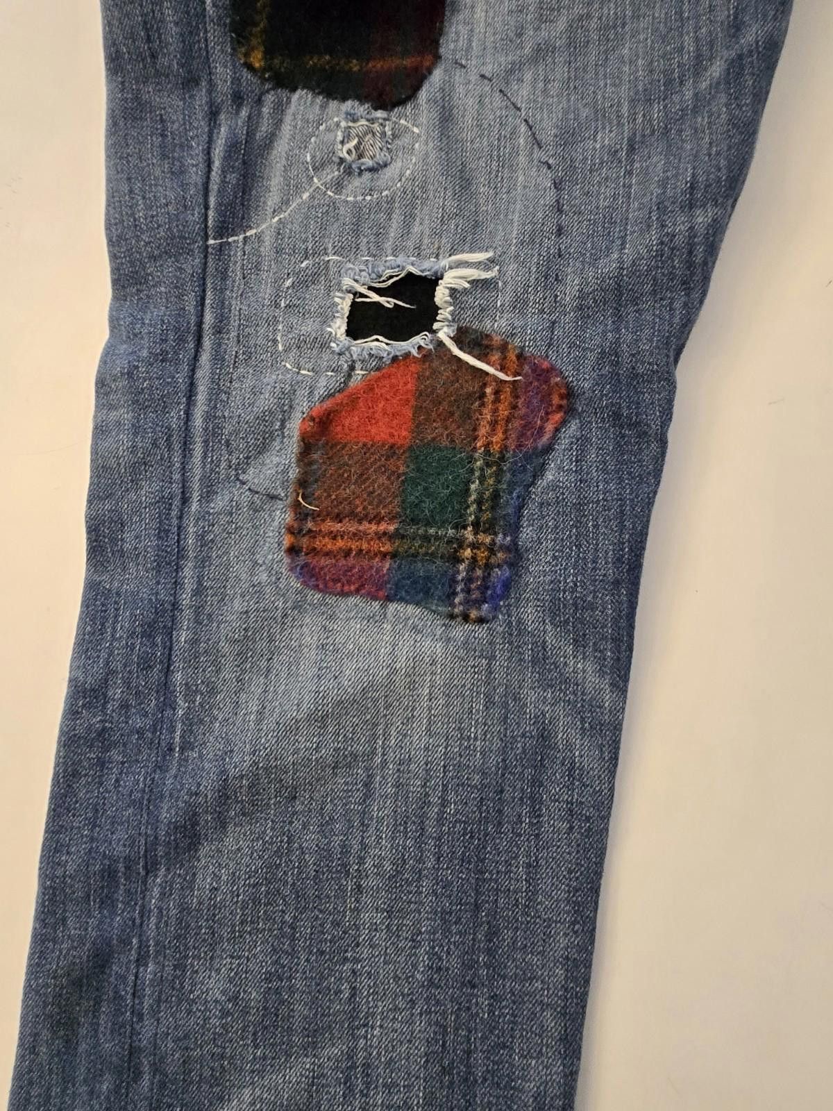 Polo Ralph Lauren Polo Ralph Lauren Jeans Blue Patchwork Denim Astor Slim 31 Size US 31 - 9 Thumbnail