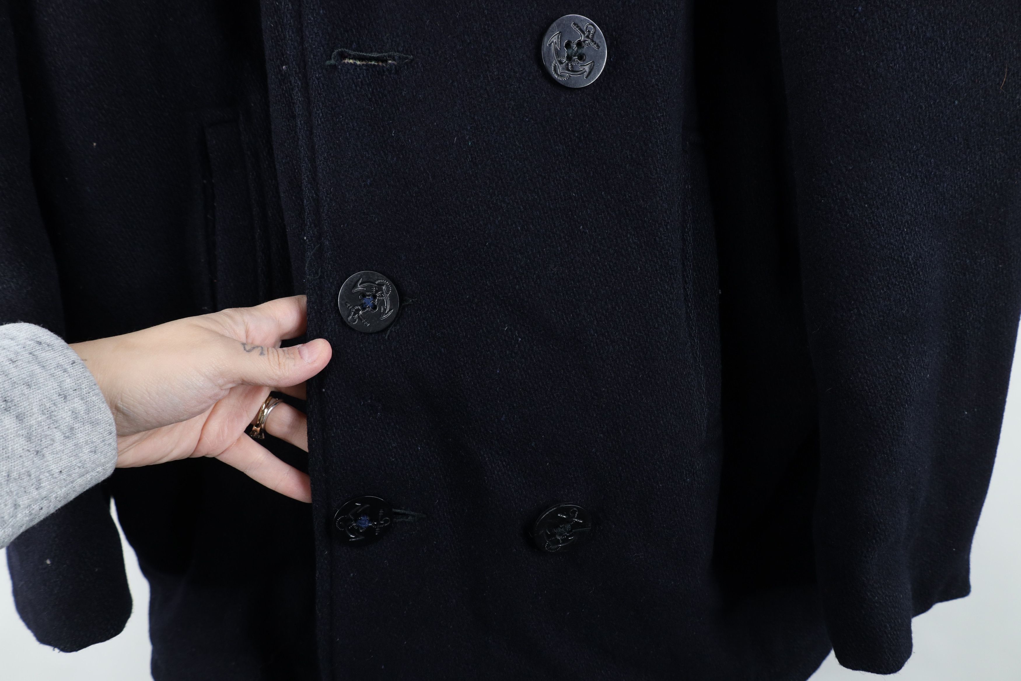 Vintage Vintage 50s 60s Streetwear CPO Naval Navy Peacoat Jacket USA Size US XXL / EU 58 / 5 - 5 Thumbnail