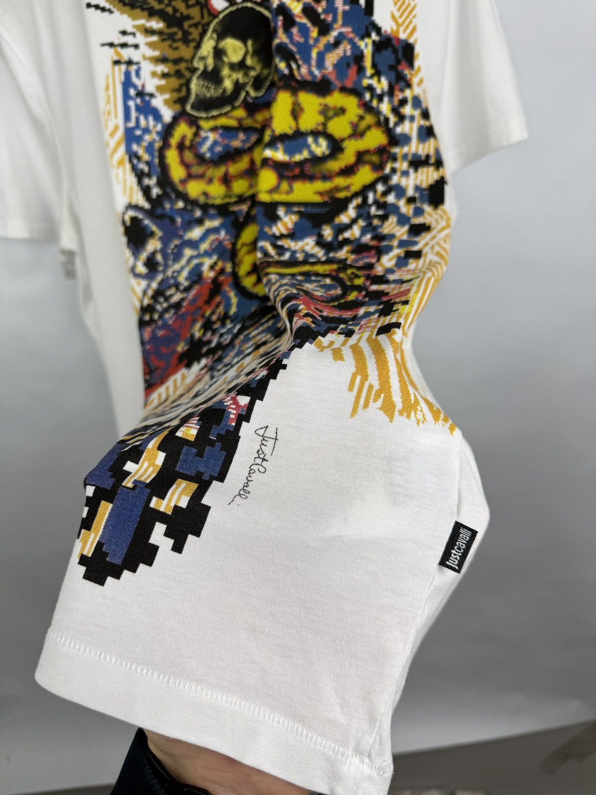 Just Cavalli 🇮🇹💀 Just Cavalli Art Asymmetrical Tiger Skull Snake T-Shirt Size US M / EU 48-50 / 2 - 6 Thumbnail