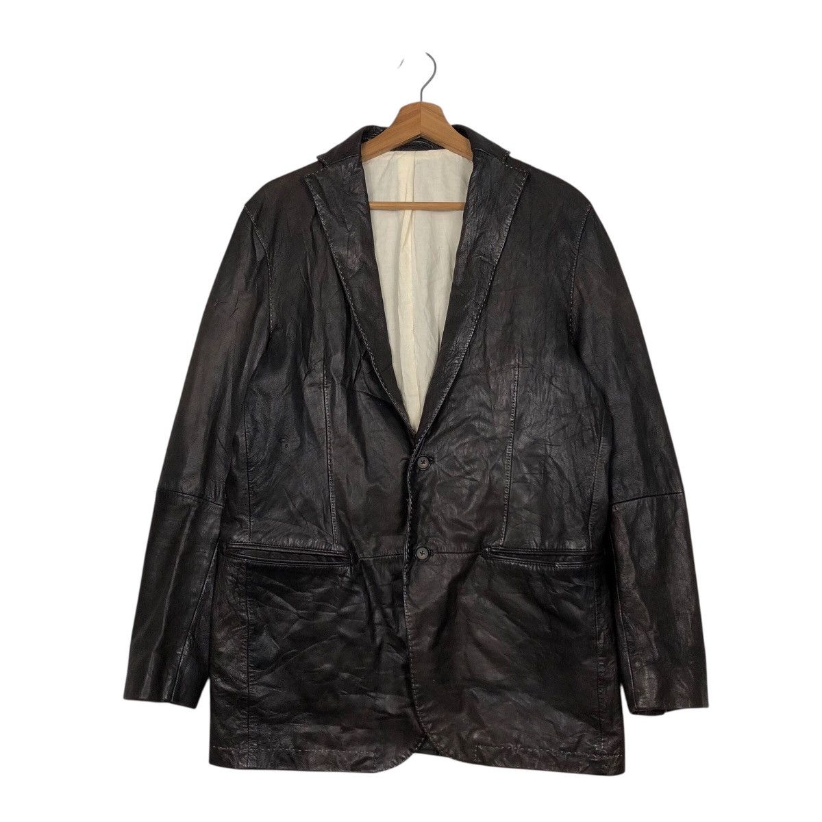 Japanese Brand 📌Vintage Biker Leather Jacket Male & Co. Issey Miyake Size US L / EU 52-54 / 3 - 3 Thumbnail