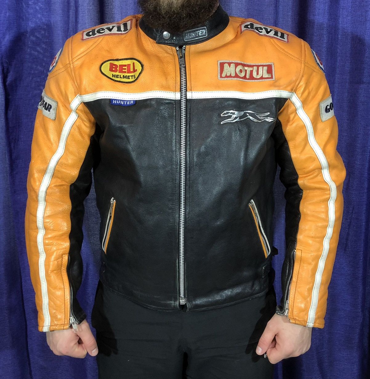 Ferrari × Honda × Yamaha Hunter Motorcycle Leather Jacket Racing Size US XL / EU 56 / 4 - 3 Thumbnail