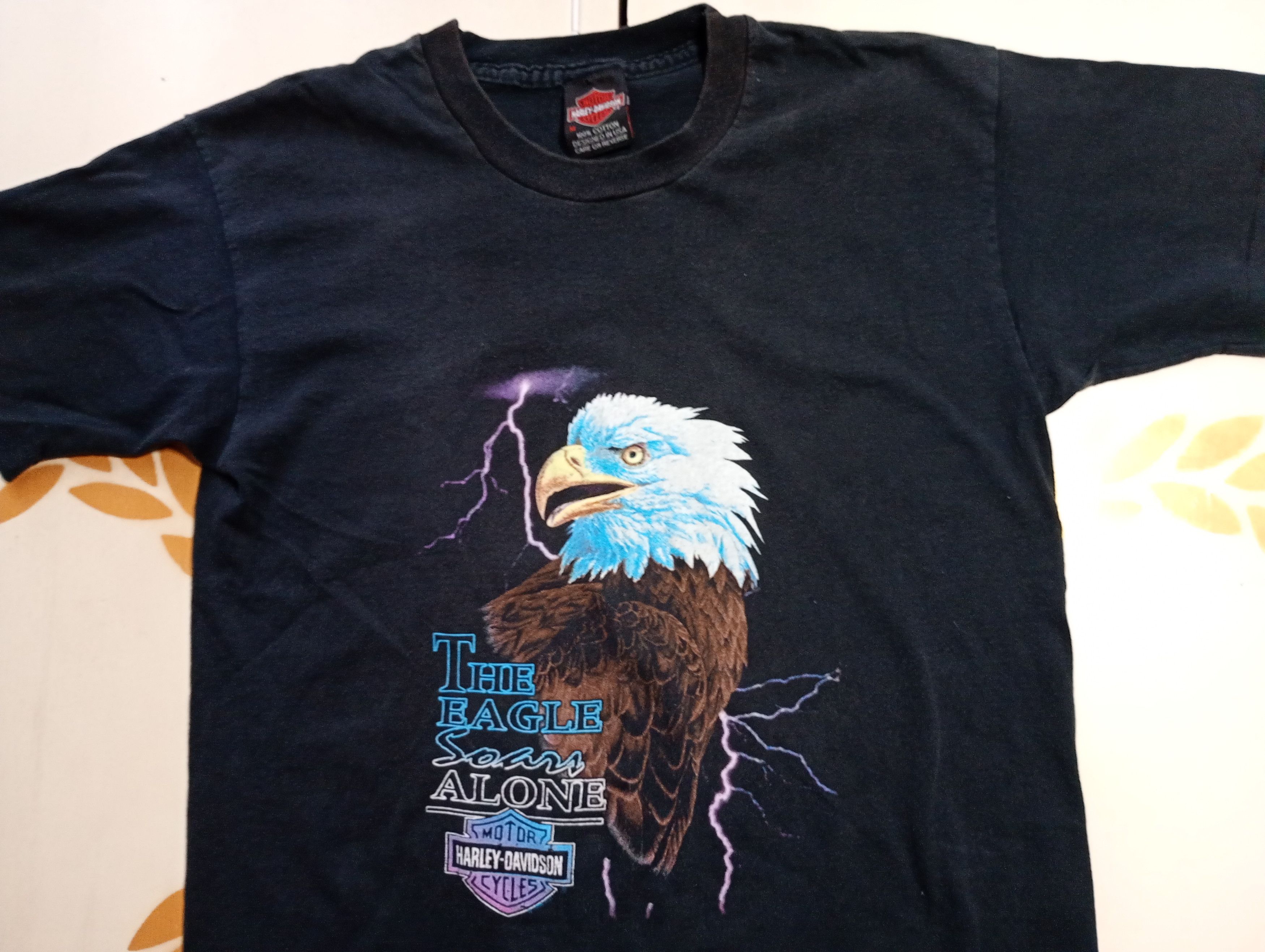 Harley Davidson × Vintage Harley Davidson The Eagle Soars Alone T-Shirt 1996 Size US M / EU 48-50 / 2 - 4 Thumbnail