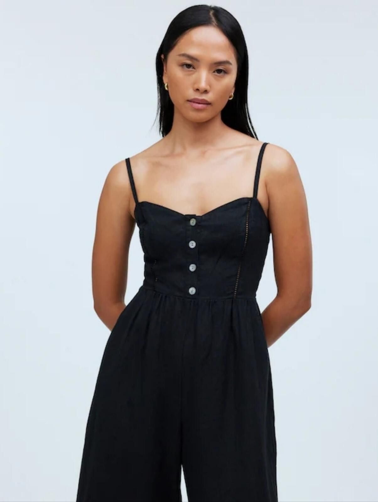 Madewell Madewell Sleeveless Wide-Leg Jumpsuit in 100% Linen Size 25" / US 0 / IT 36 - 8 Thumbnail