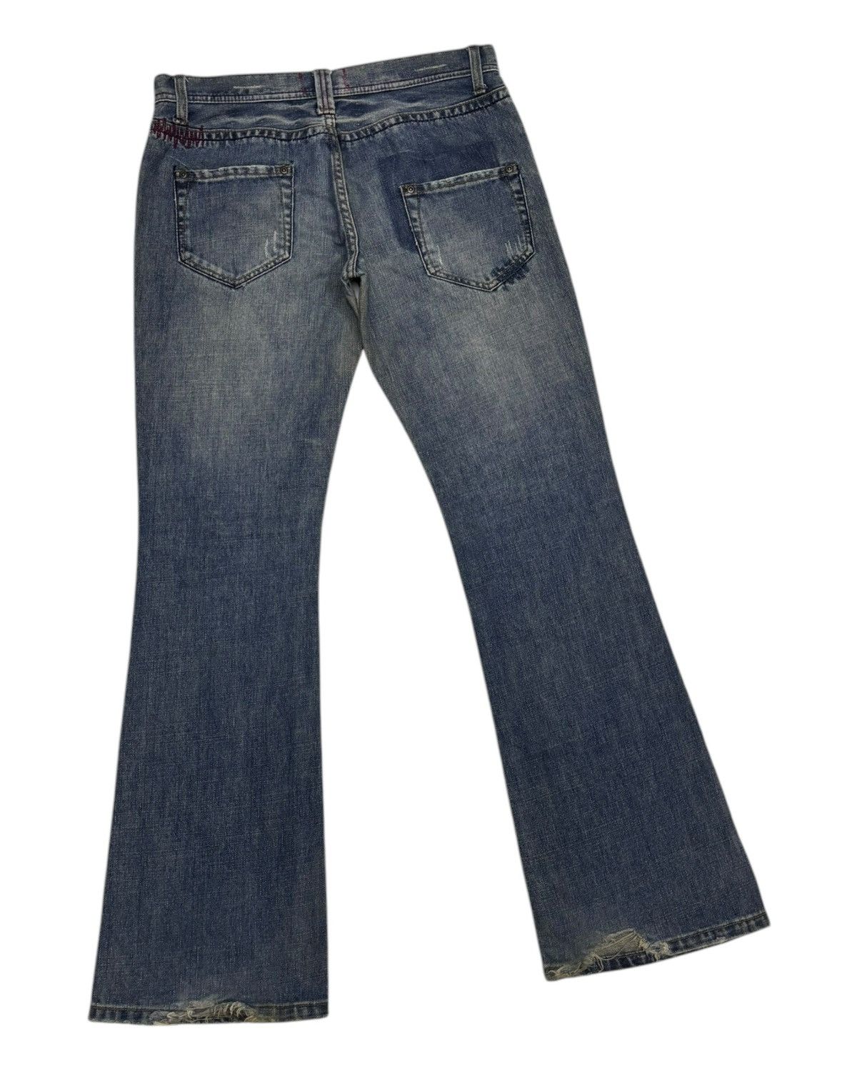 Kapital A:R Sashiko Boro Patchwork Flared Jeans Distressed Denim Size US 31 - 5 Thumbnail