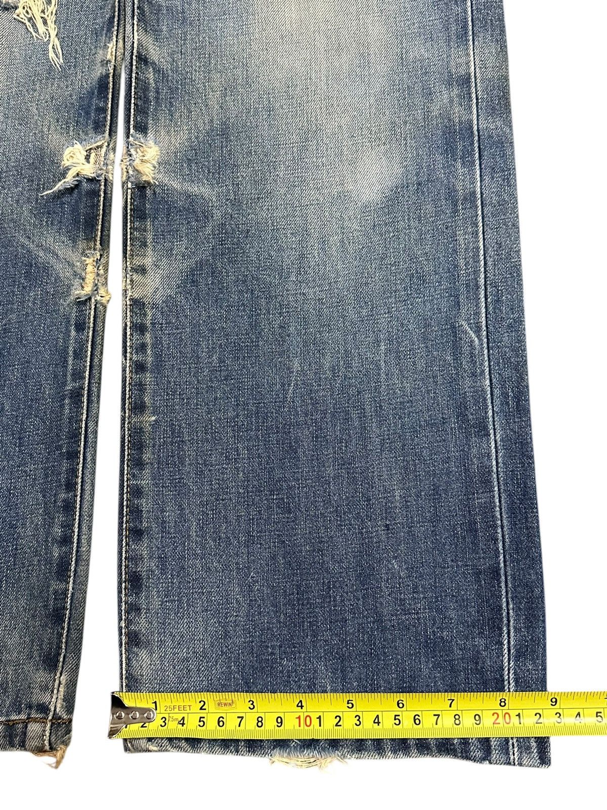 Edwin Vintage Edwin 503z Blue Faded Wash Distress Baggy Jeans Size US 31 - 17 Thumbnail