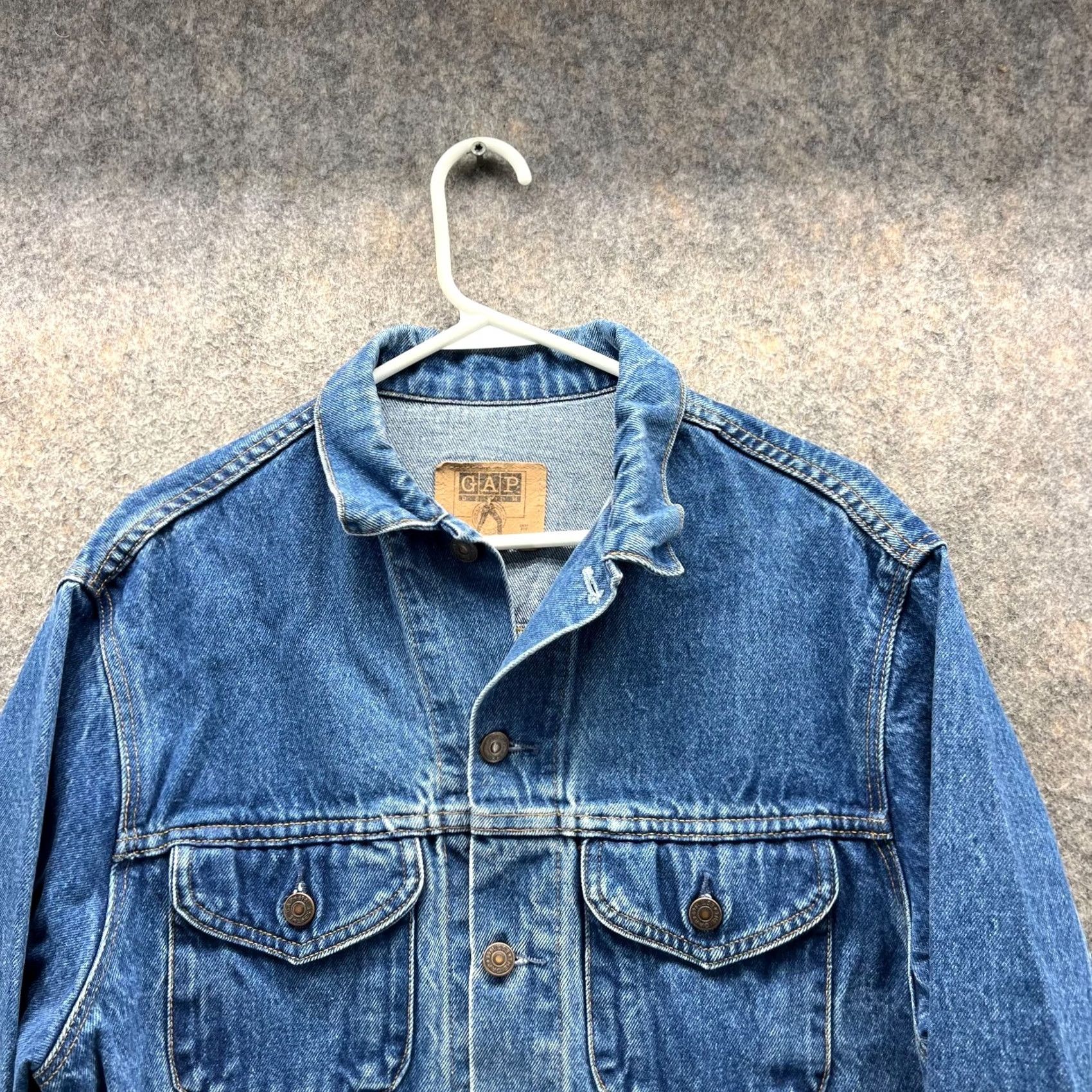 Gap VINTAGE Gap Jacket Men Medium Denim Button-Down Trucker Blue Biker 80s Vintage, Casual Mens, Regular Fit Size US M / EU 48-50 / 2 - 6 Thumbnail