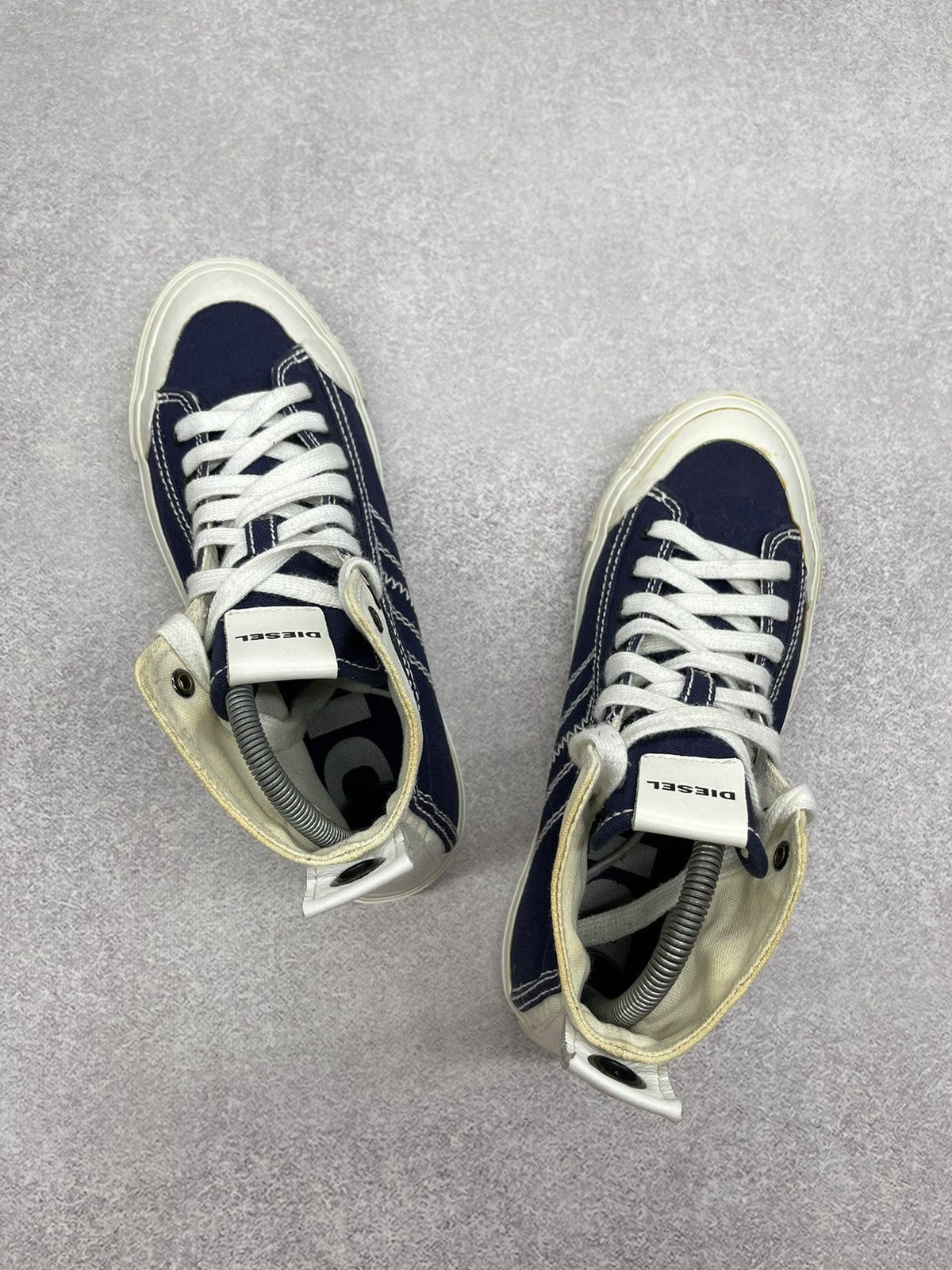 Diesel Mens Diesel Astico Mid Lace Sneaker Navy/White Y2K Size US 7.5 / EU 40-41 - 6 Thumbnail