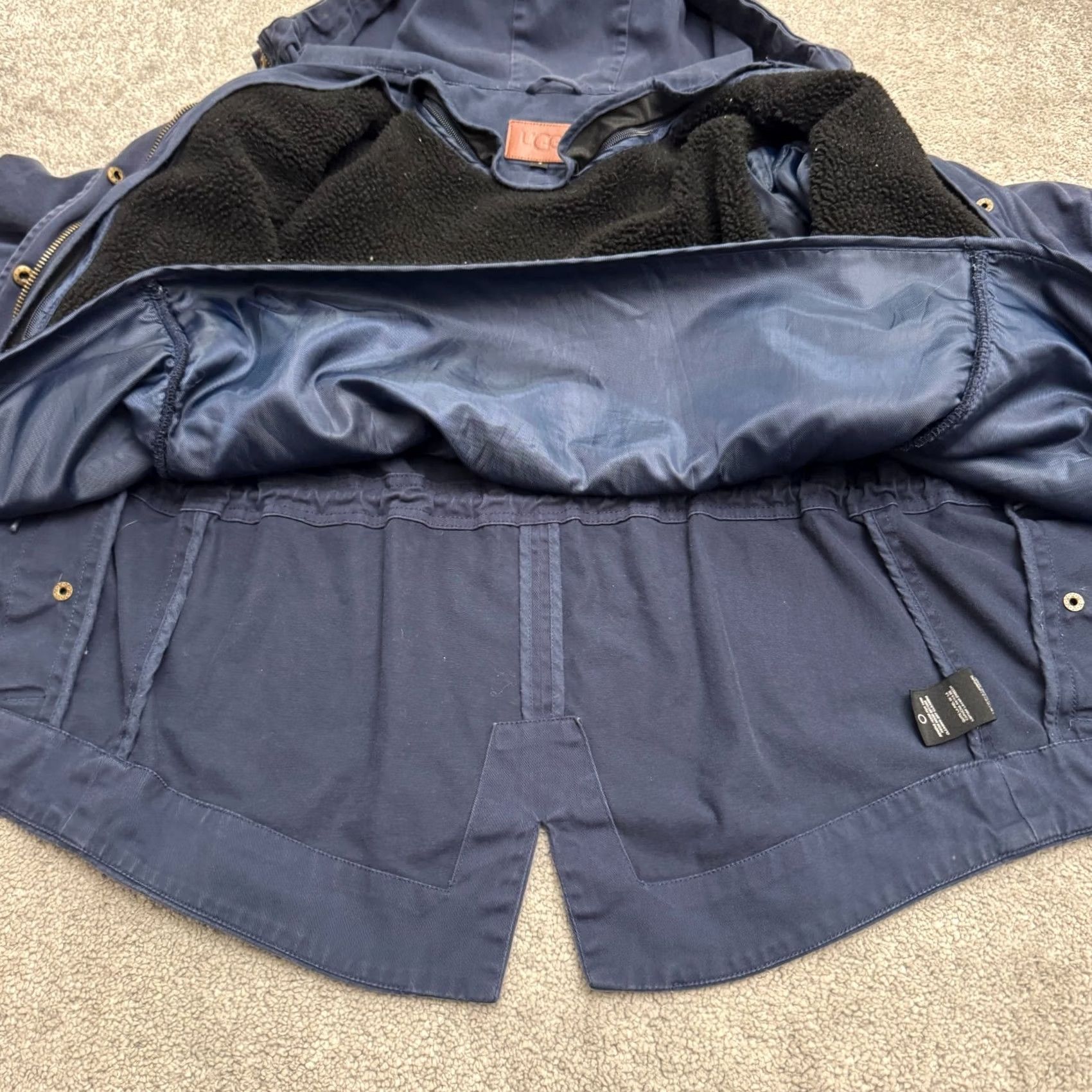 Ugg UGG Australia Hoodie Jacket Womens Small Navy Blue Removable Faux Fur Liner Parka Coat/Solid Blue Size S / US 4 / IT 40 - 5 Thumbnail