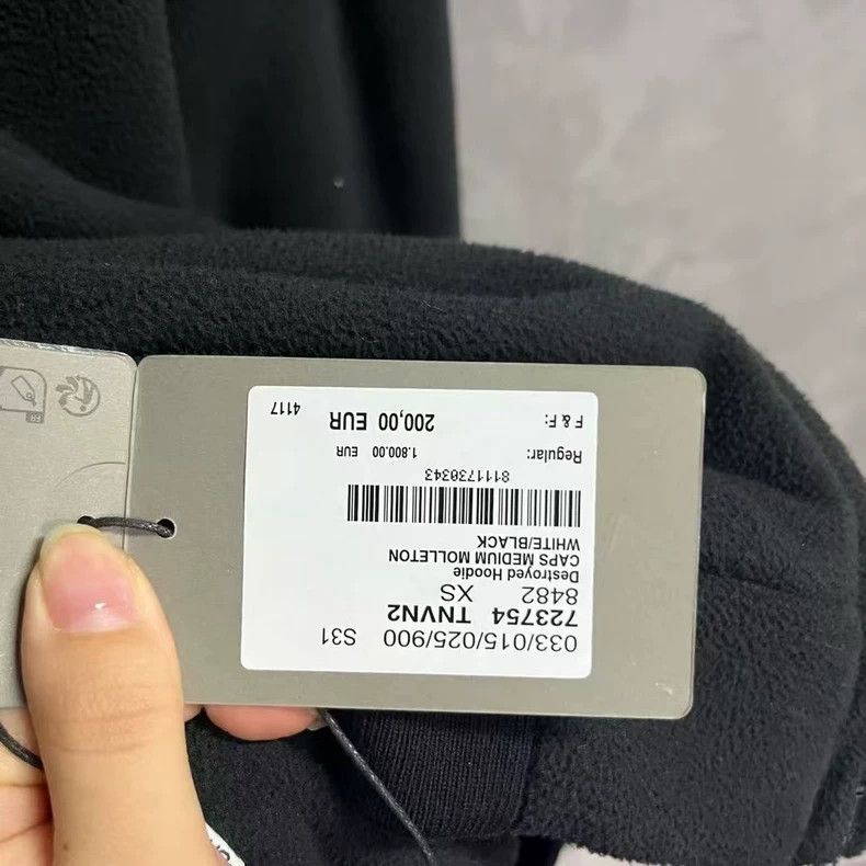Balenciaga Balenciaga Black polar fleece embroidered logo zip hoodie Size US XS / EU 42 / 0 - 4 Thumbnail