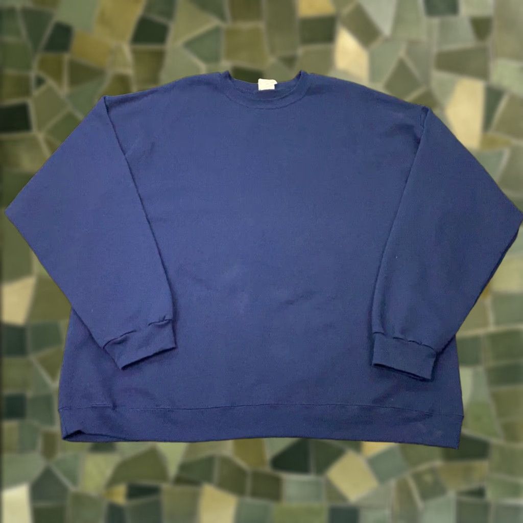 Hanes VINTAGE Hanes Sweatshirt Pullover Crew Neck Fleece Blue XL Mens Size US XL / EU 56 / 4 - 1 Thumbnail