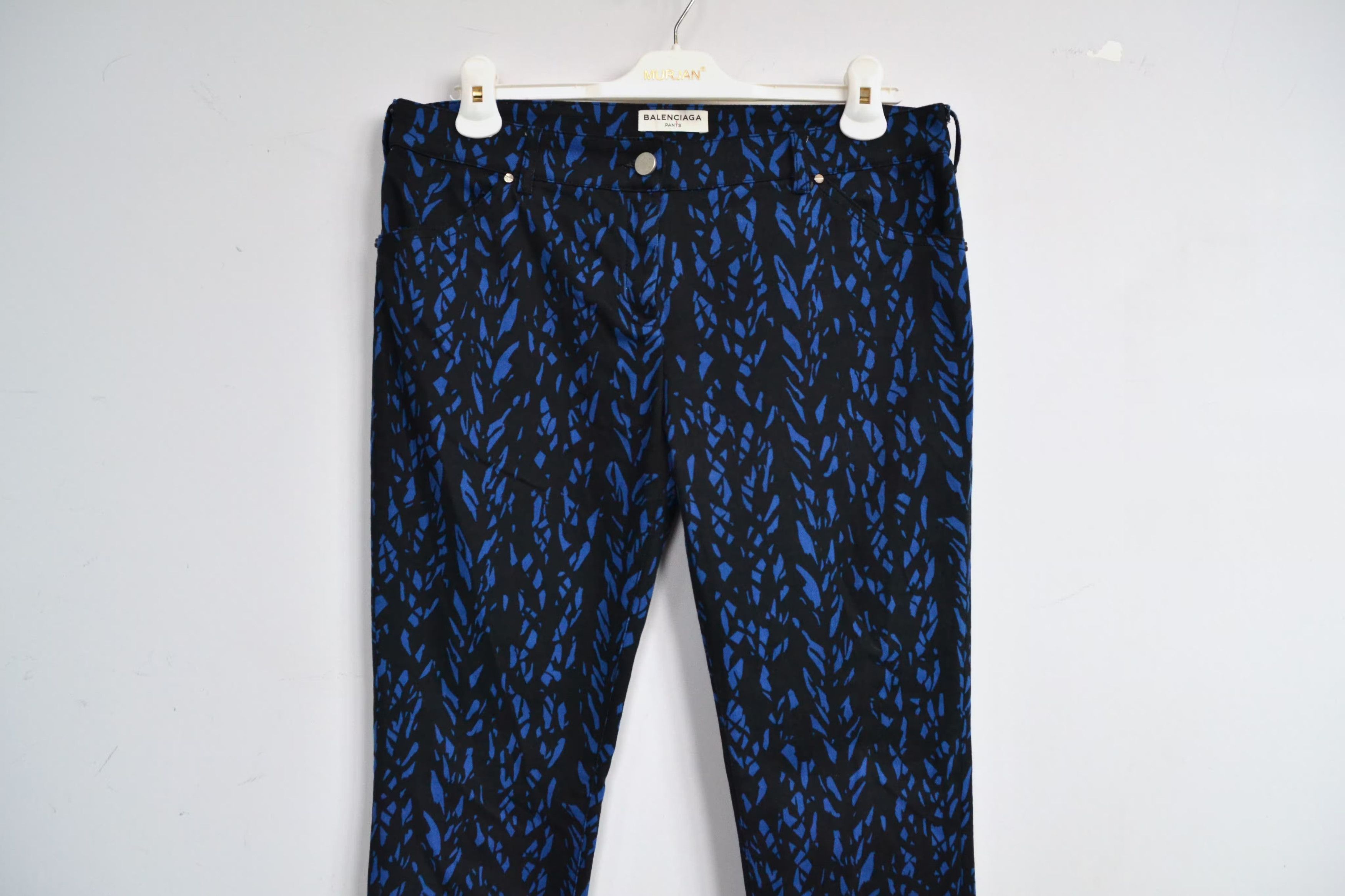 Balenciaga Balenciaga Pants Jeans Black Blue Print Trousers Cotton Size 28" / US 6 / IT 42 - 5 Thumbnail