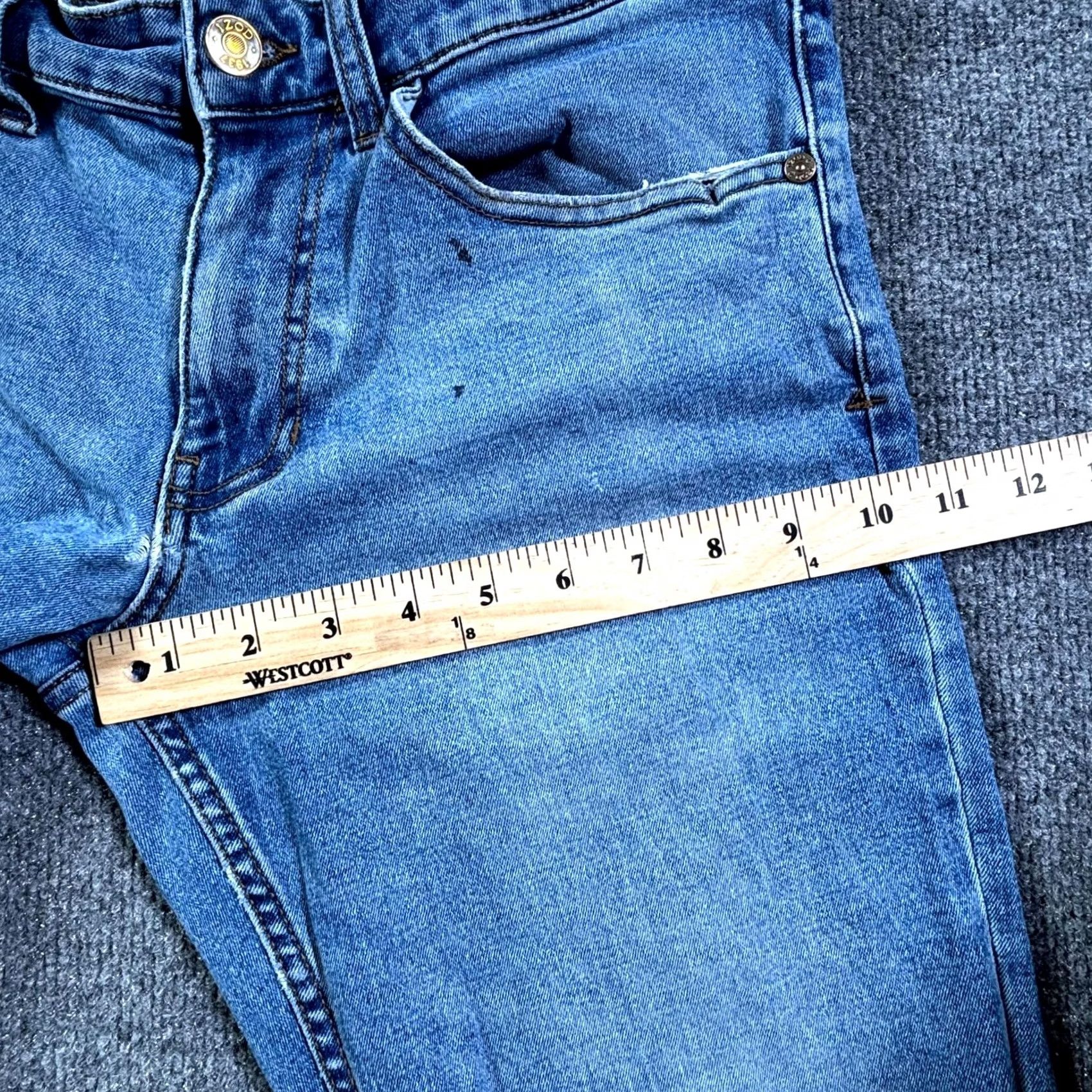 Izod IZOD Straight Jeans Men's 32x32 Blue Denim Faded Workwear Stretch Travel Shirt Size US 32 / EU 48 - 5 Thumbnail