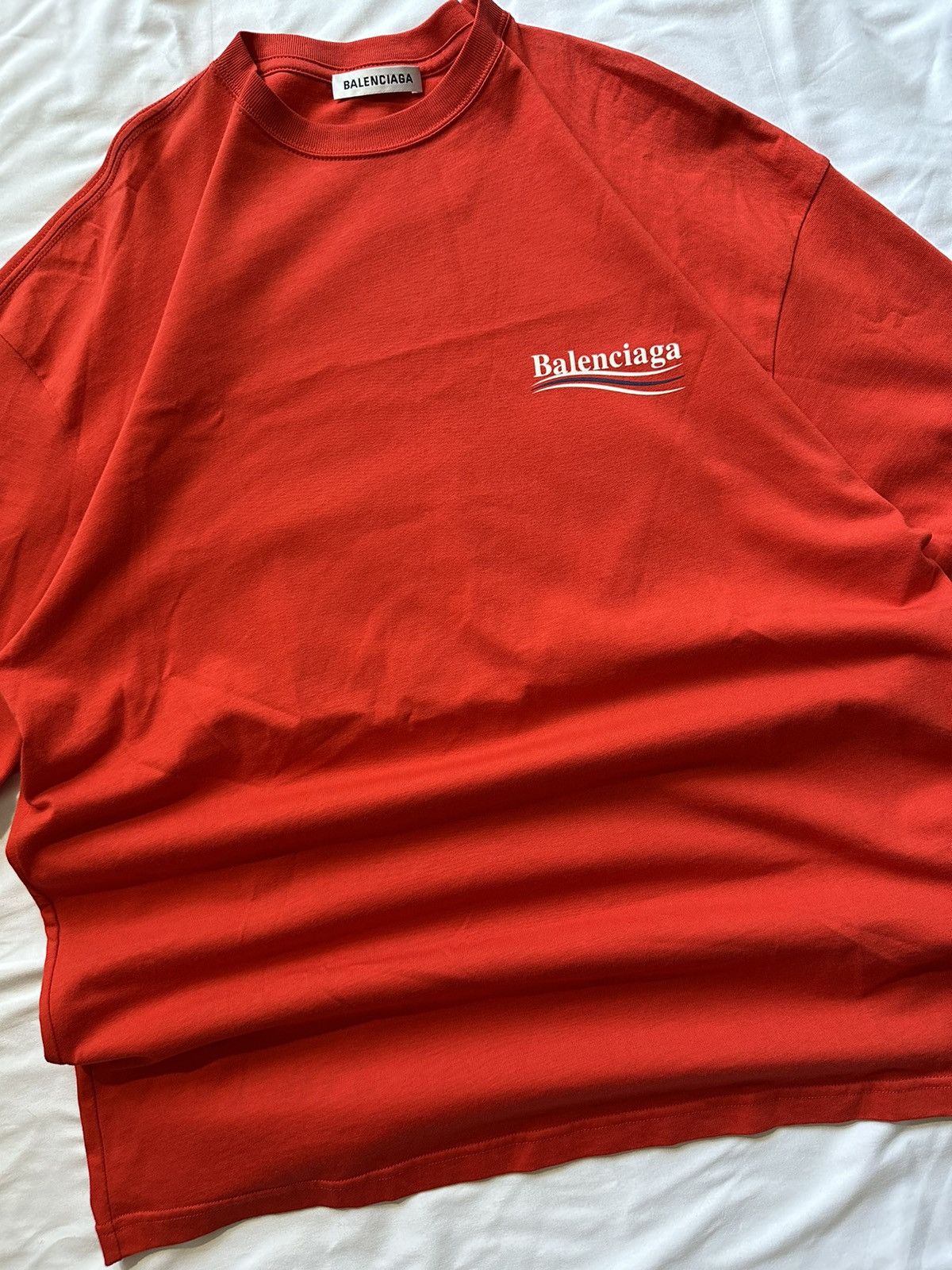 Balenciaga Red 2017 Balenciaga Campaign Tee - XS Size US XL / EU 56 / 4 - 2 Thumbnail