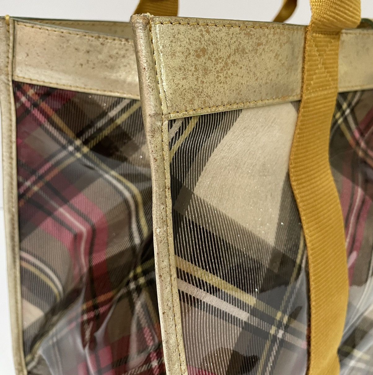 Vivienne Westwood Tartan PVC Tote with Matching Pouch – Gold Trim Size ONE SIZE - 11 Thumbnail