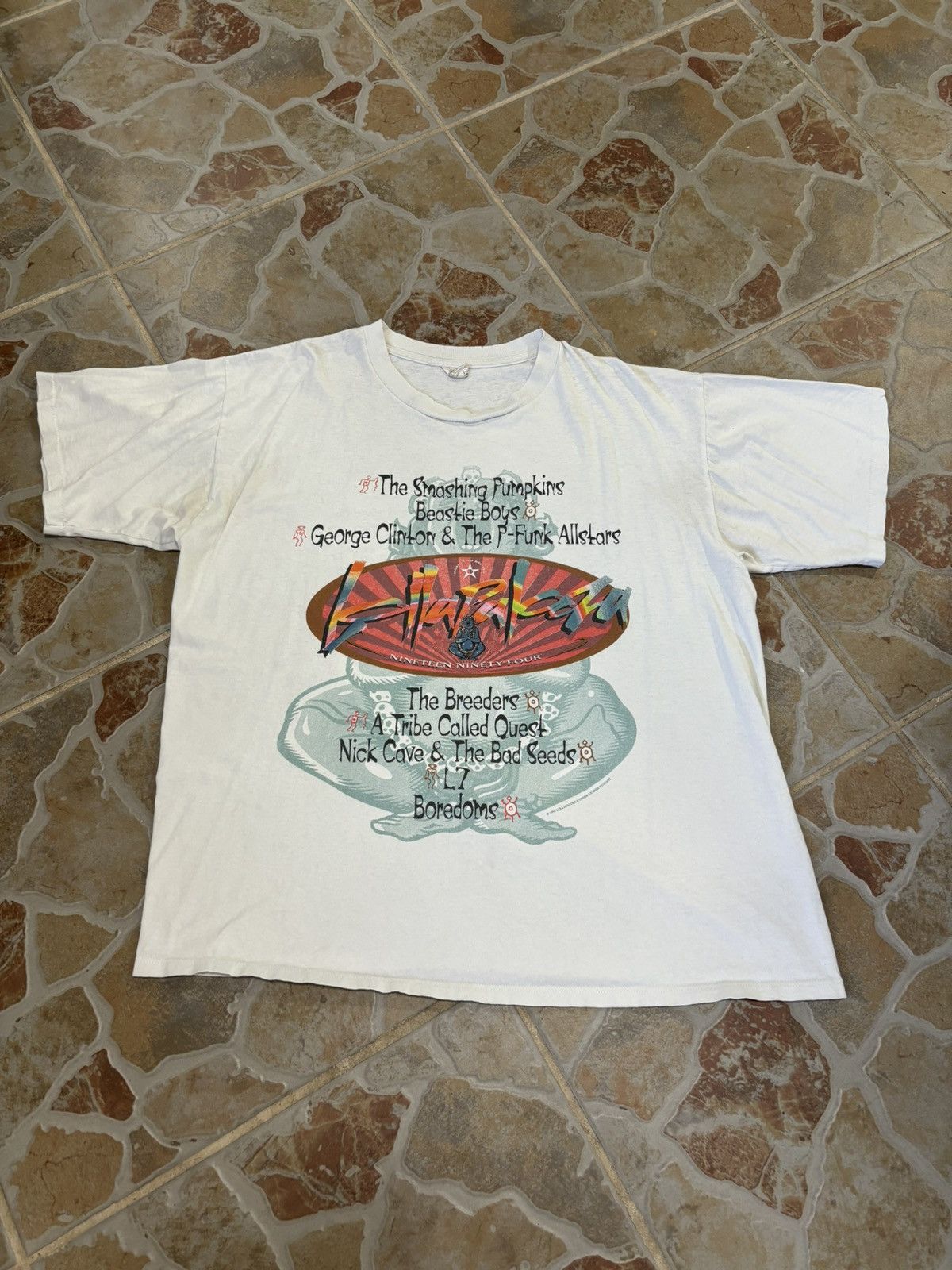 image of Vintage 1994 Lollapalooza Tee in White, Men's (Size XL)