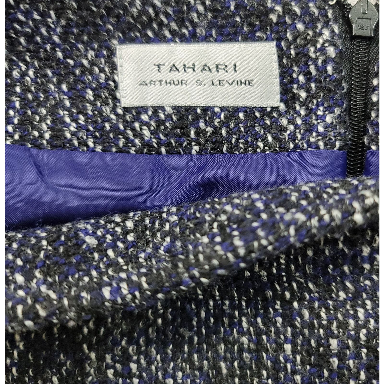 Other Tahari Black White Blue Marled Pencil Skirt 16 Lightweight Size 38" / US 16 / IT 52 - 3 Thumbnail