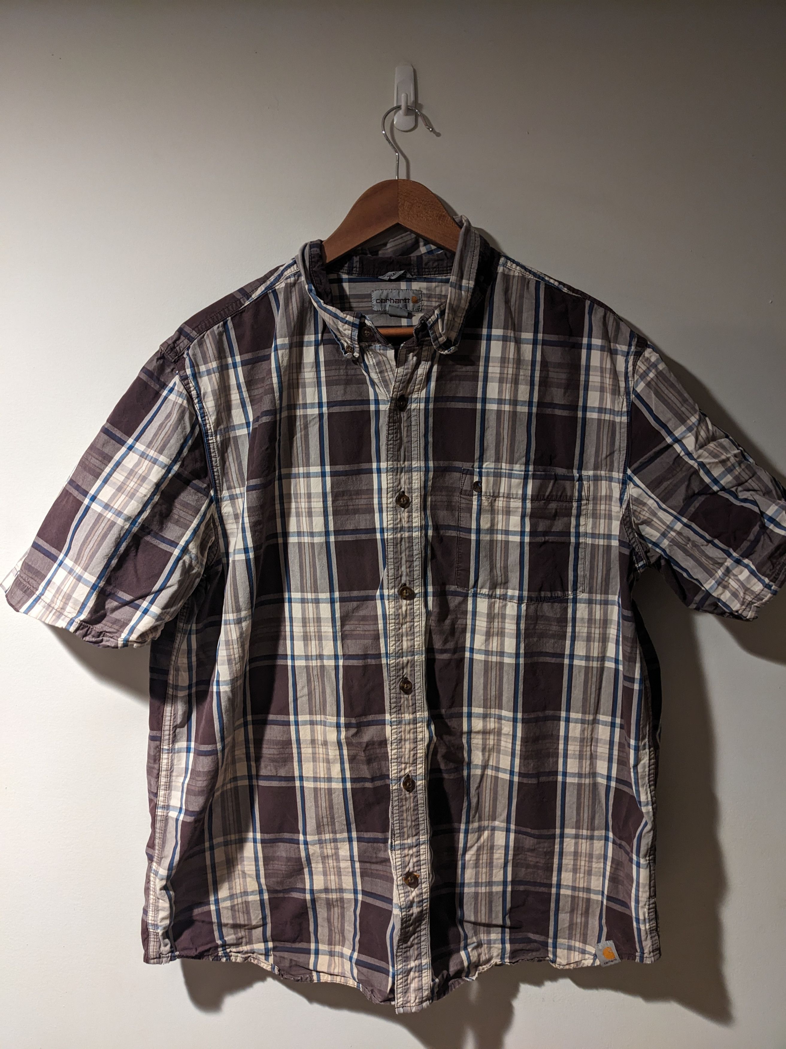 Carhartt × Vintage Vintage Y2K Carhartt Button Up Relaxed Short Sleeve Shirt Size US XL / EU 56 / 4 - 1 Thumbnail