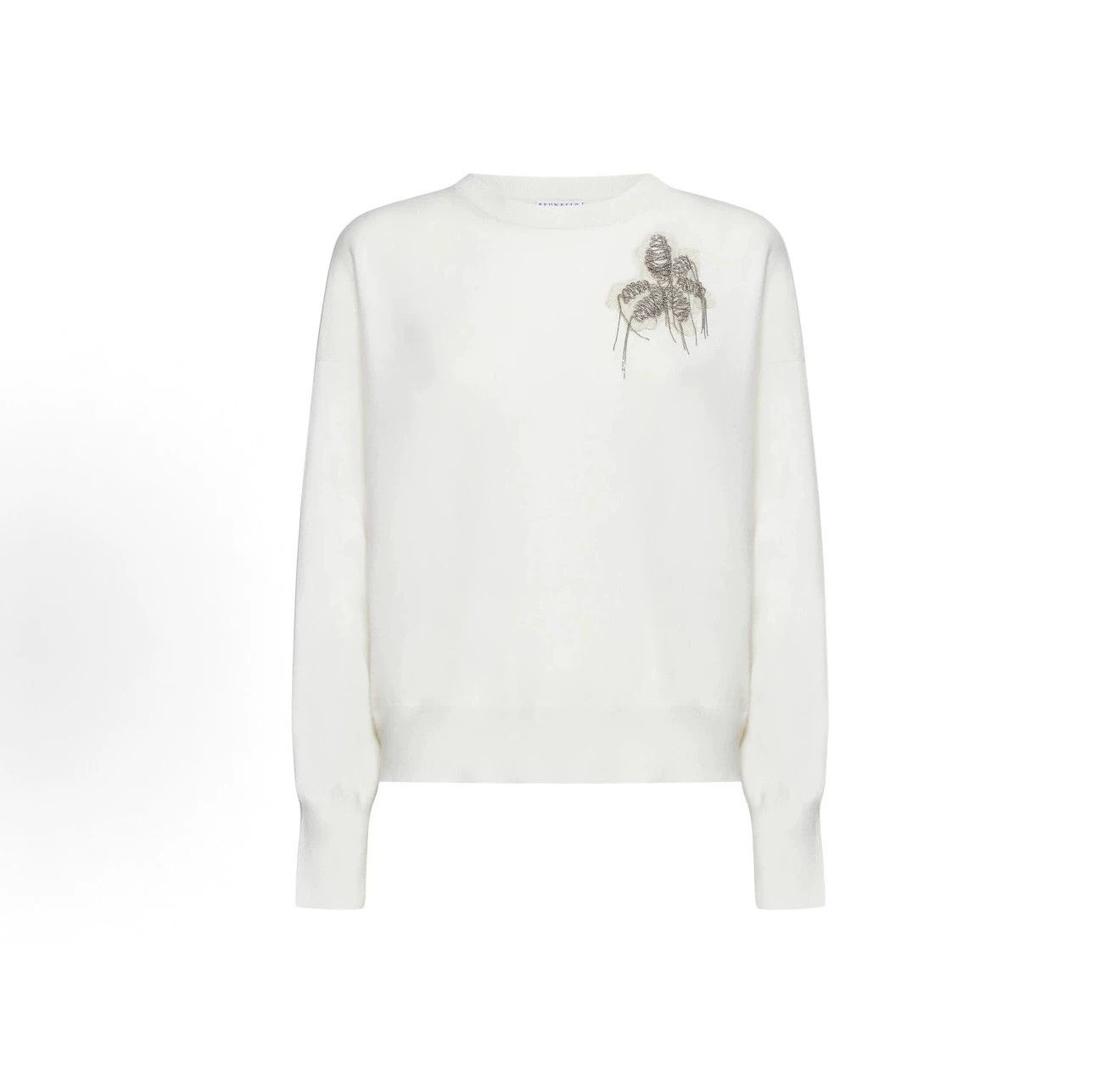 Brunello Cucinelli Brunello Cucinelli Beaded Floral Sweatshirt Size M / US 6-8 / IT 42-44 - 1 Thumbnail