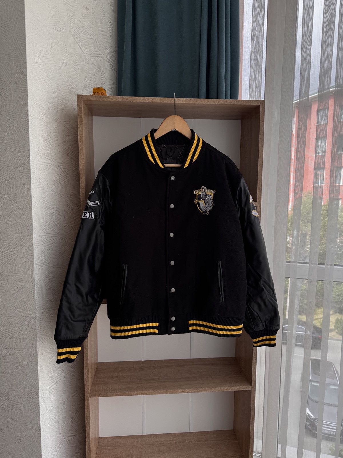 NHL × Vintage Vintage Burgdorf EHC Black University Varsity Bomber Jacket Size US M / EU 48-50 / 2 - 4 Thumbnail