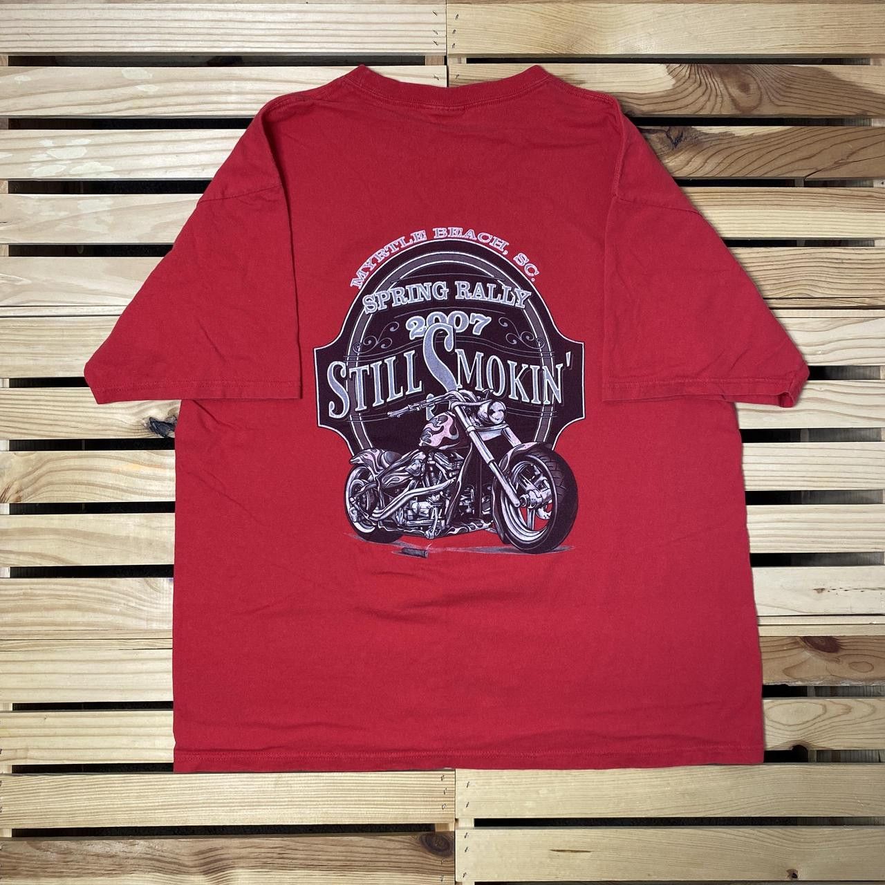 Other Vintage Myrtle Beach Bike Rally Red Biker Tee Size Large Size US L / EU 52-54 / 3 - 1 Thumbnail