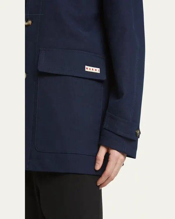 Marni o1w1db10625 Cotton Moleskin Chore Jacket in Navy/Blue Size US L / EU 52-54 / 3 - 5 Thumbnail