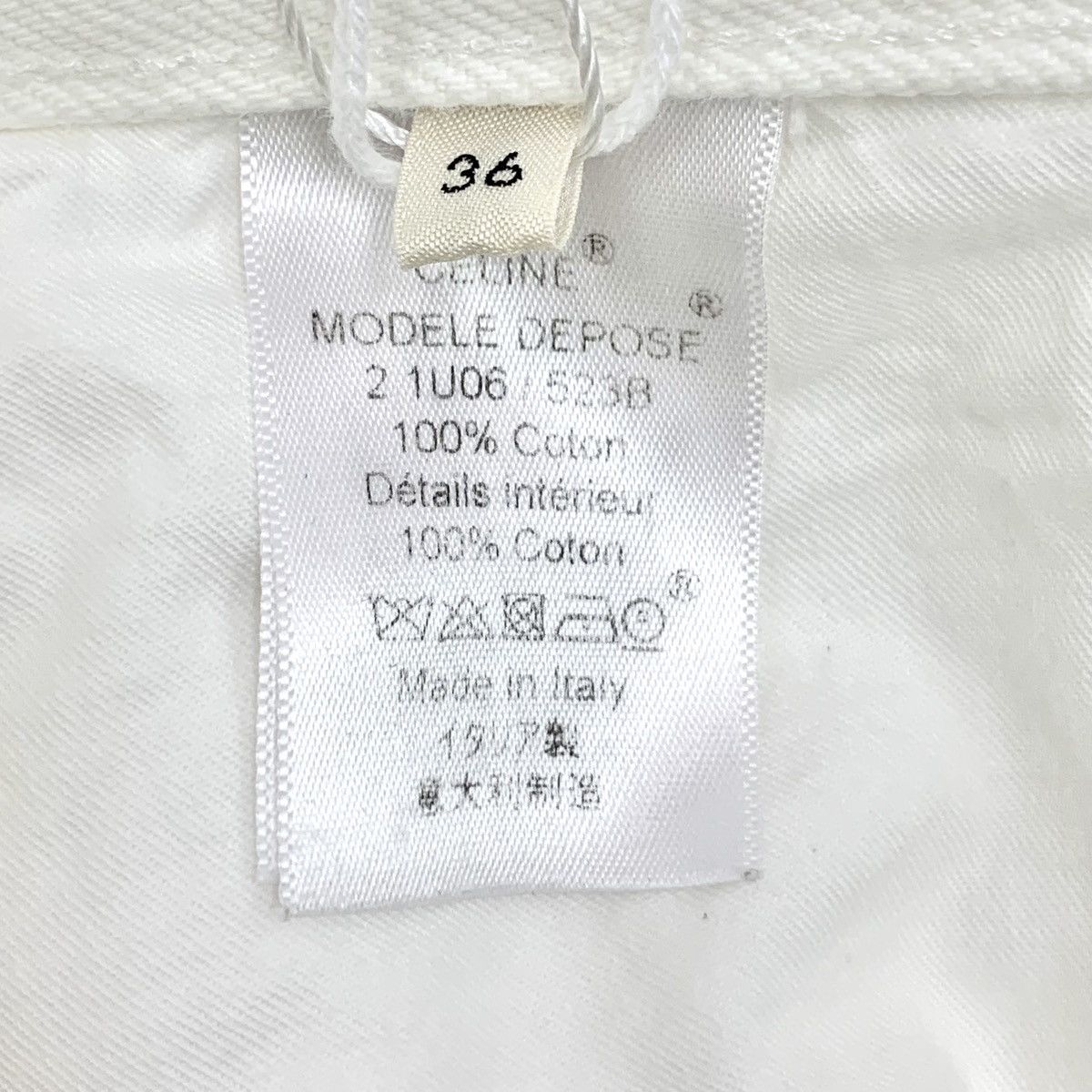Celine Celine White Cotton Casual Pants K26WX Size 25" / US 0 / IT 36 - 7 Thumbnail