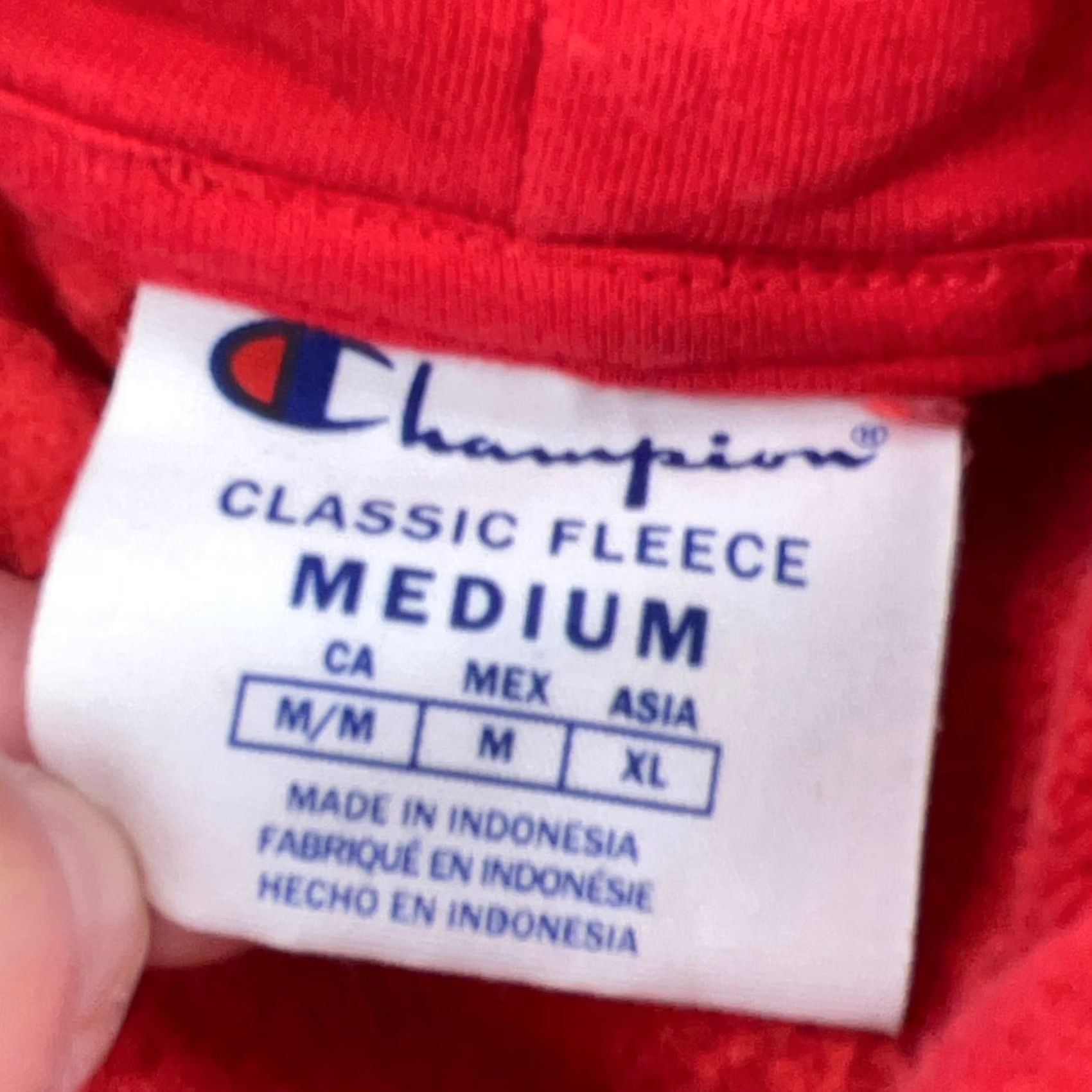Champion Champion Hoodie Men Medium Red White Sweatshirt Sweater Spell Out Classic Retro Size US M / EU 48-50 / 2 - 5 Thumbnail