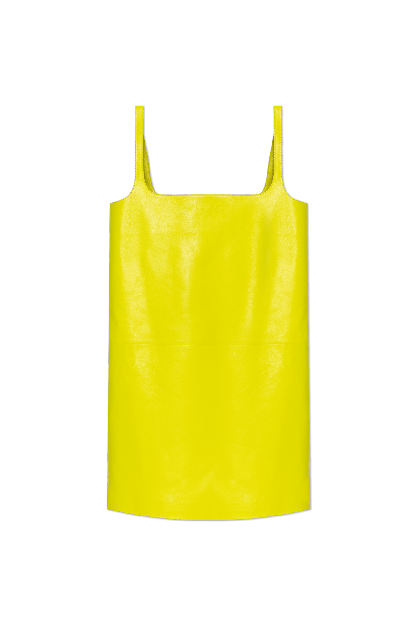 Gucci o1la5ras0526 Shiny Leather Mini A-Line Dress in Yellow Size S / US 4 / IT 40 - 1 Thumbnail