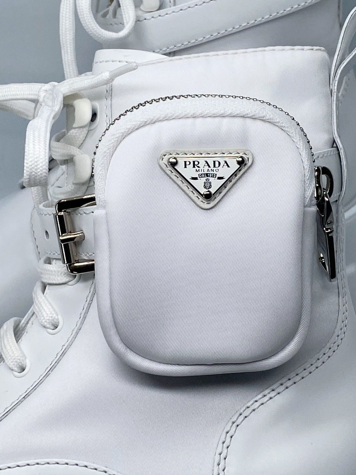 Prada Prada Monolith Leather and Re-Nylon Boots with Pouch size 40 Size US 10 / IT 40 - 8 Thumbnail
