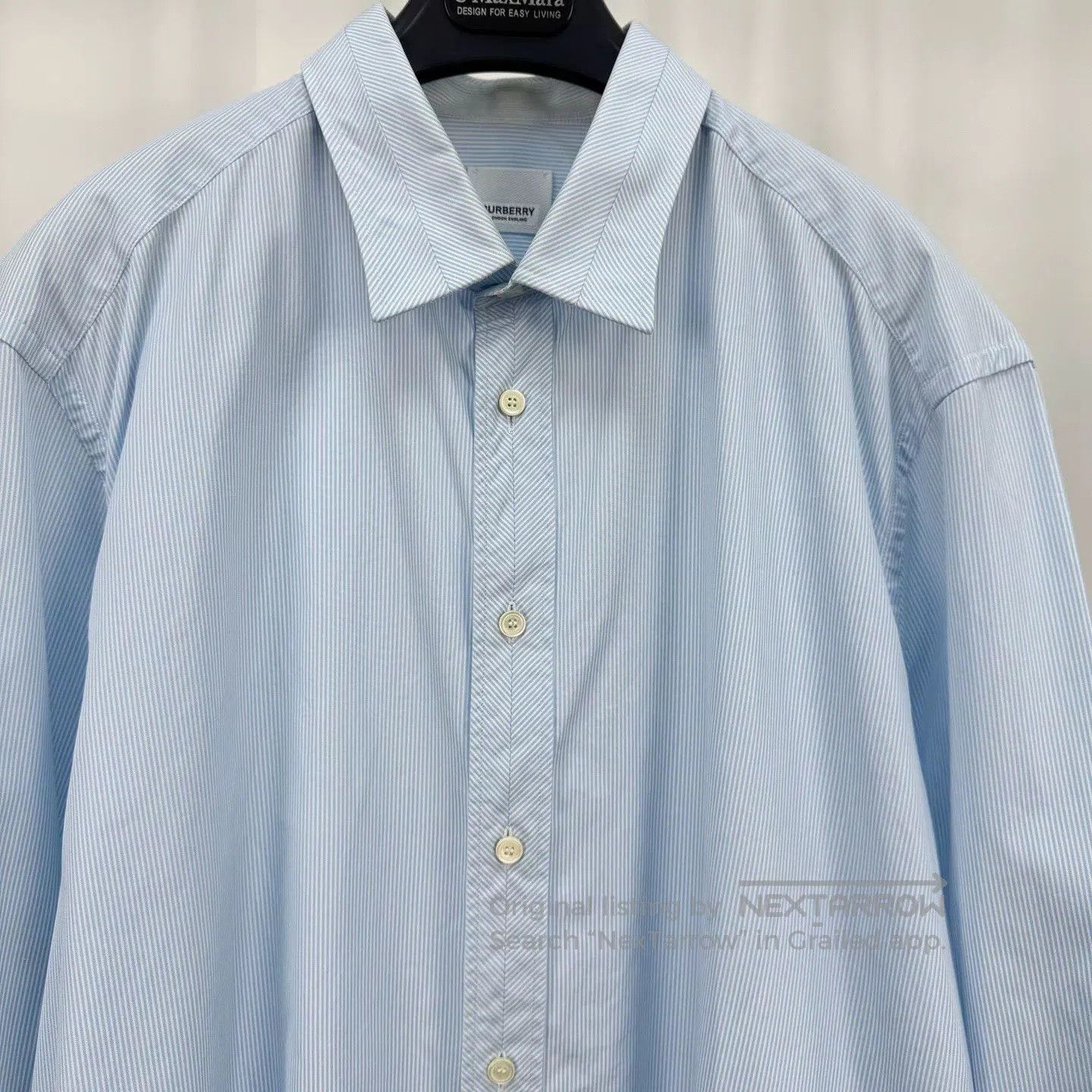 Burberry burberry light blue striped embroidered shirt. Size US L / EU 52-54 / 3 - 3 Thumbnail