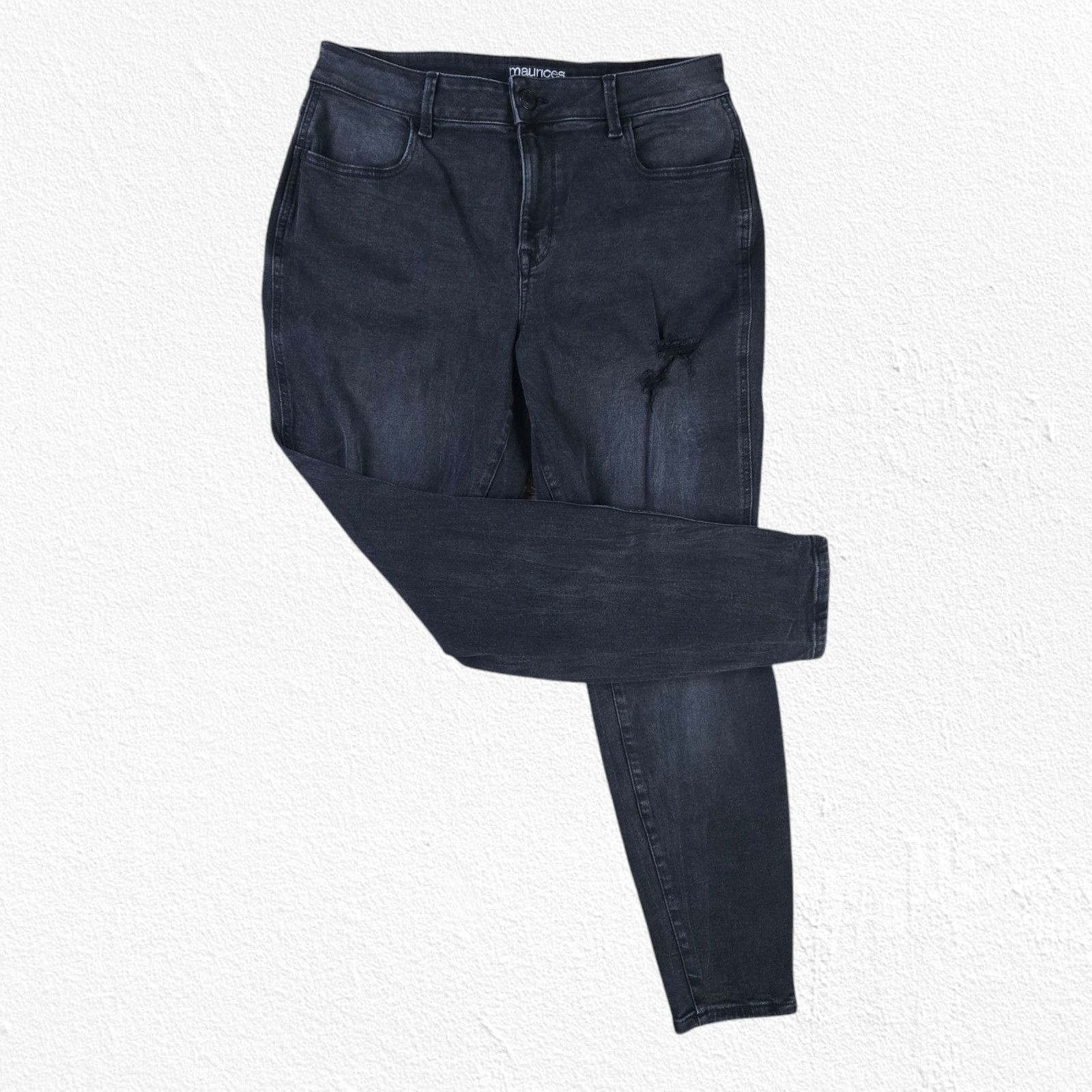 Other Black Distressed High Rise Skinny Jeans Size 14 Short Size 36" / US 14 / IT 50 - 8 Thumbnail