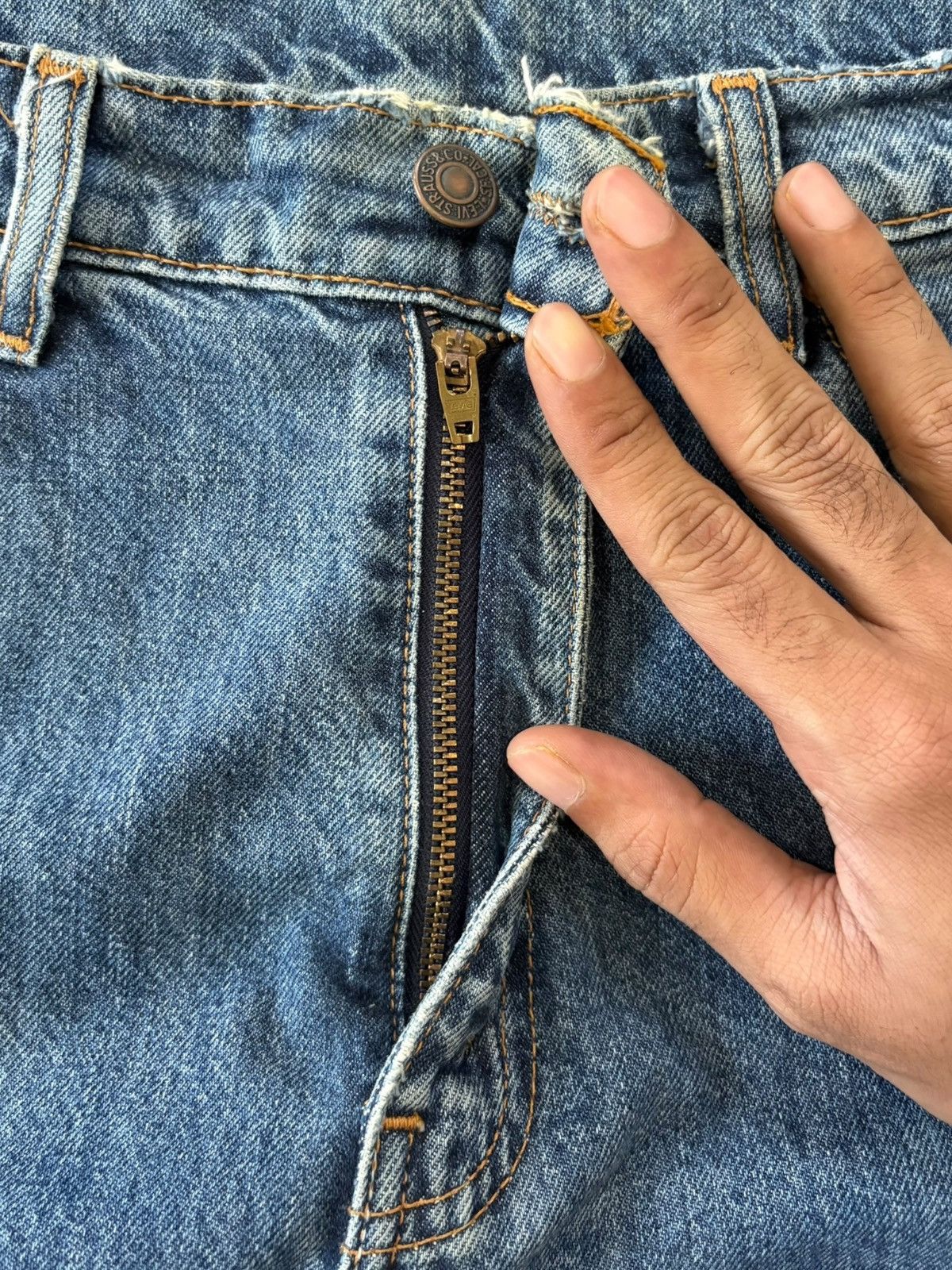 Levi's Vintage 90s Levis 612 Orange Tab Distress Baggy Jeans Size US 32 / EU 48 - 3 Thumbnail