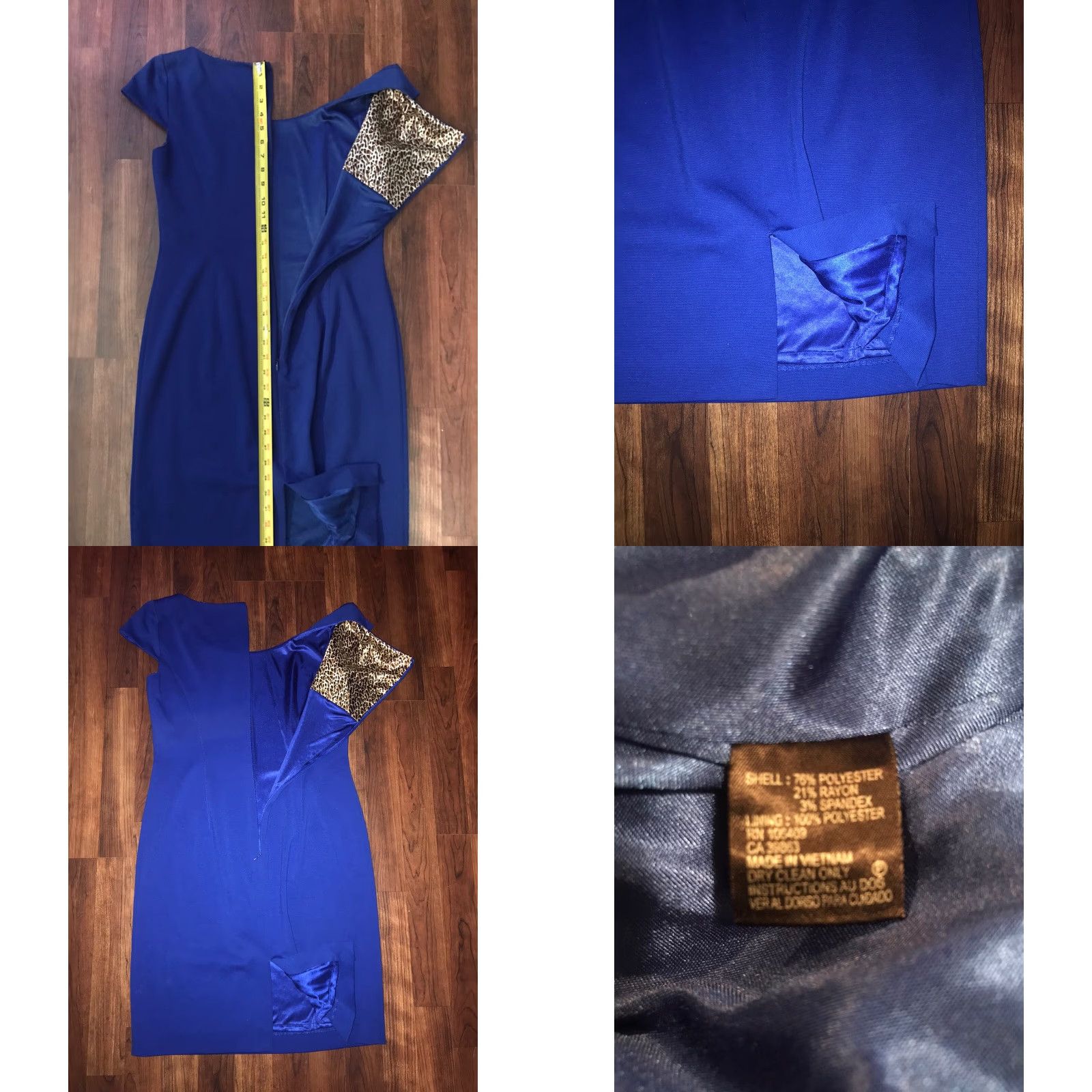 Vintage Tahari Arthur S. Levine Women's Blue Sleeveless A-Line Zipper Back Dress Size 8 Size M / US 6-8 / IT 42-44 - 8 Thumbnail