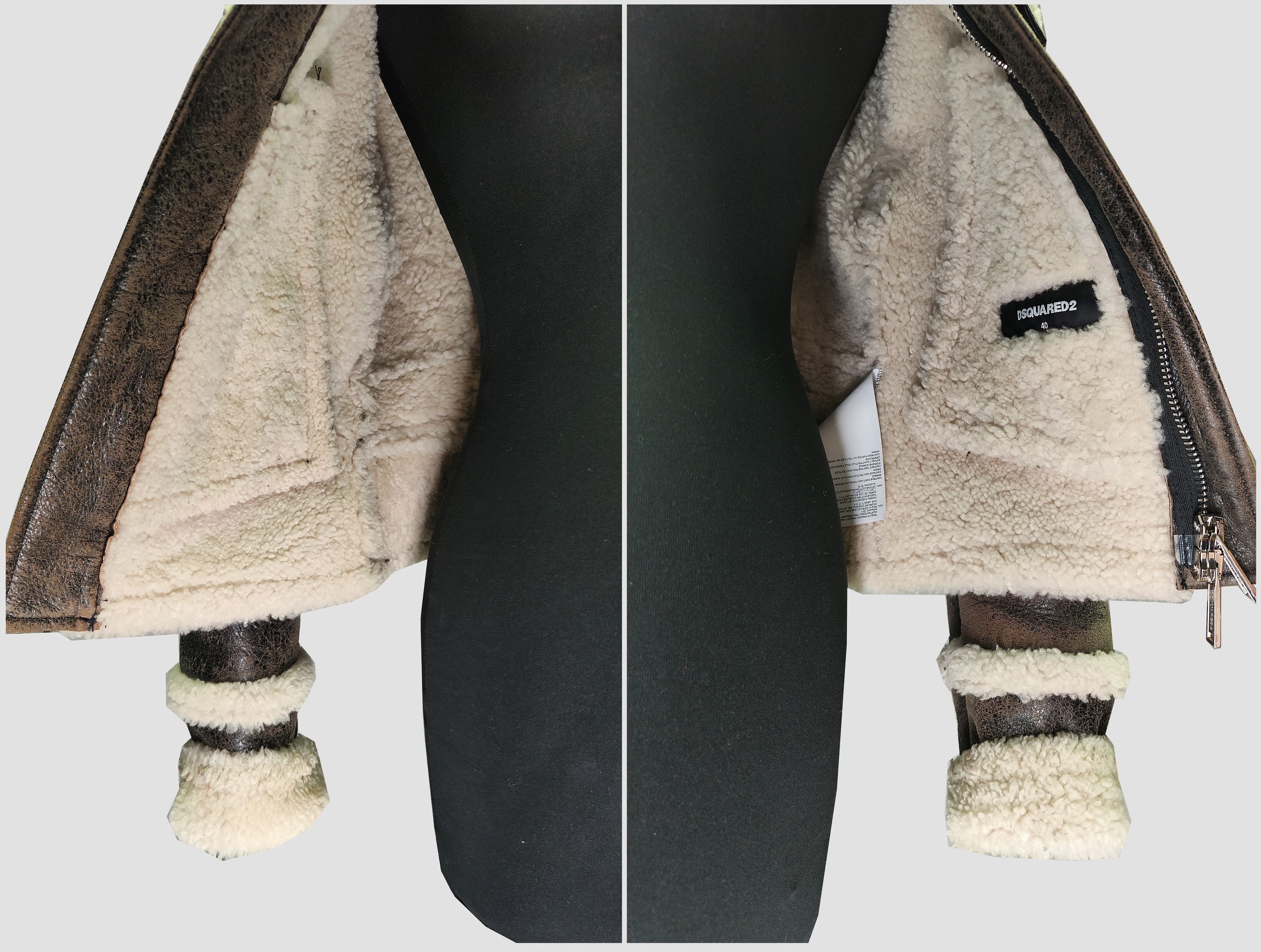 Dsquared2 Dsquared2 _ Lamb Leather Shearling _ Fur _ Aviator Jacket Size S / US 4 / IT 40 - 4 Thumbnail