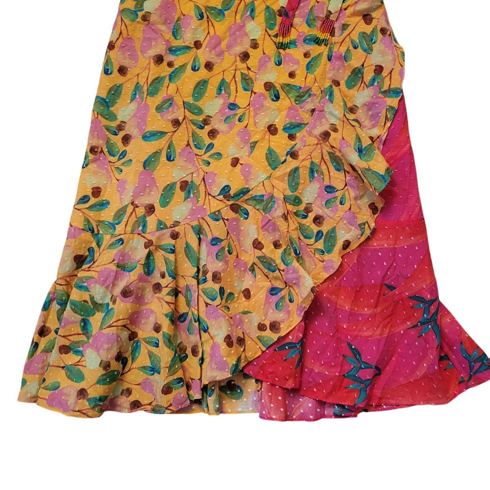 Farm Rio Farm Rio Garden Mix Anthro Skirt L Yellow Pear Pink Pepper Size 34" / US 12 / IT 48 - 7 Thumbnail