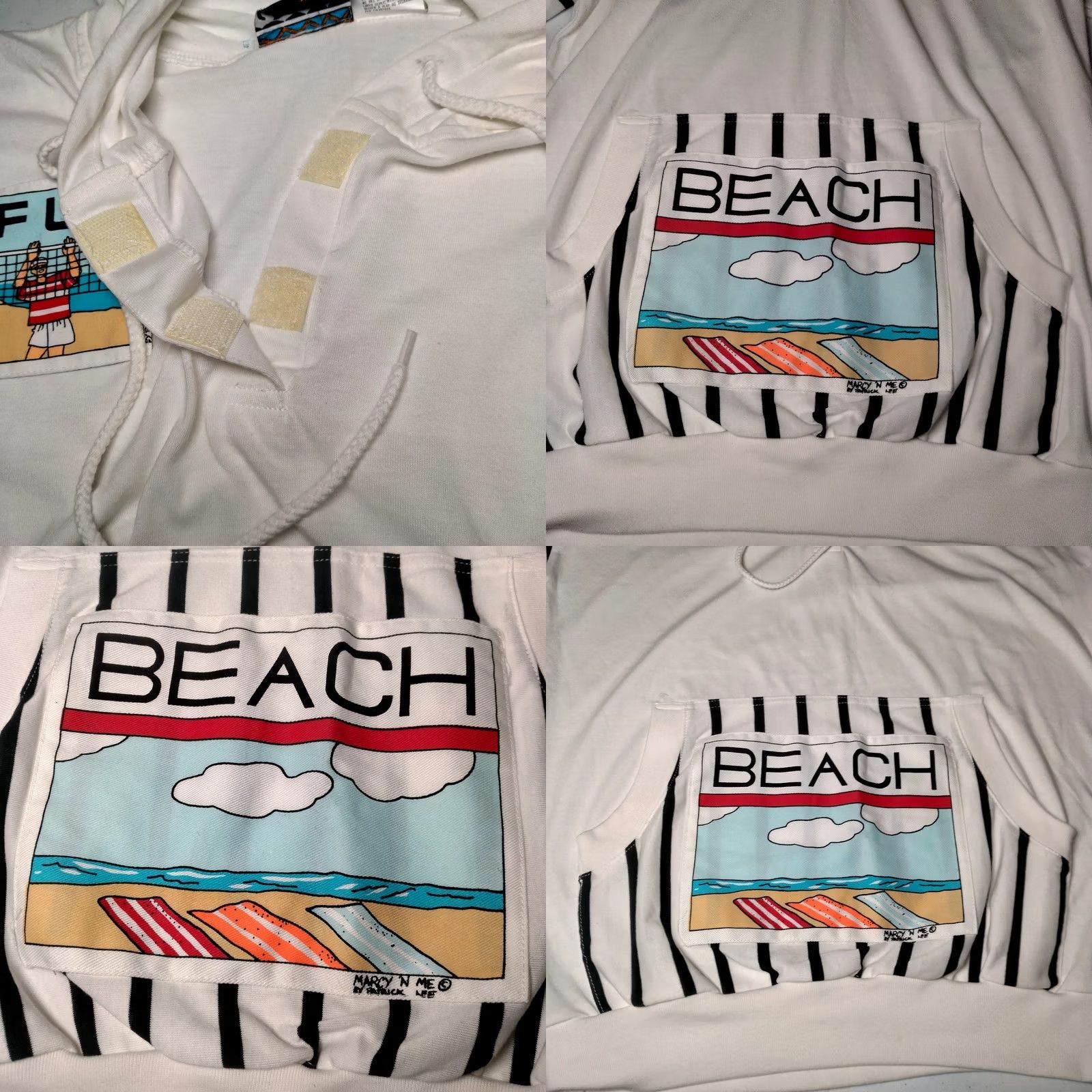 Etro VINTAGE Garbanzo Shirt Hooded T-Shirt Womens Small White 80s Beach Retro Polo Pullover Short Sleeve Size S / US 4 / IT 40 - 9 Thumbnail