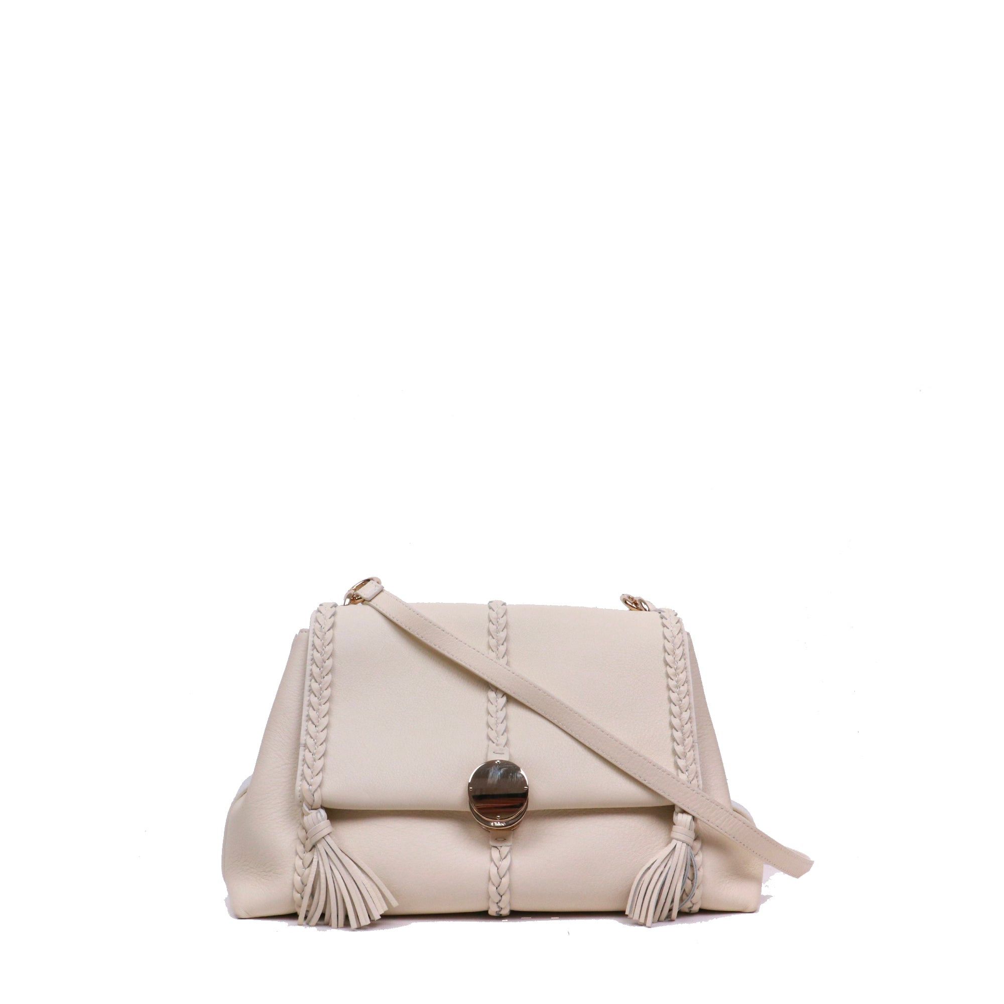 Chloe CHLOÉ - Chloé Pénélope PM shoulder bag in beige grained leather Size ONE SIZE - 1 Thumbnail