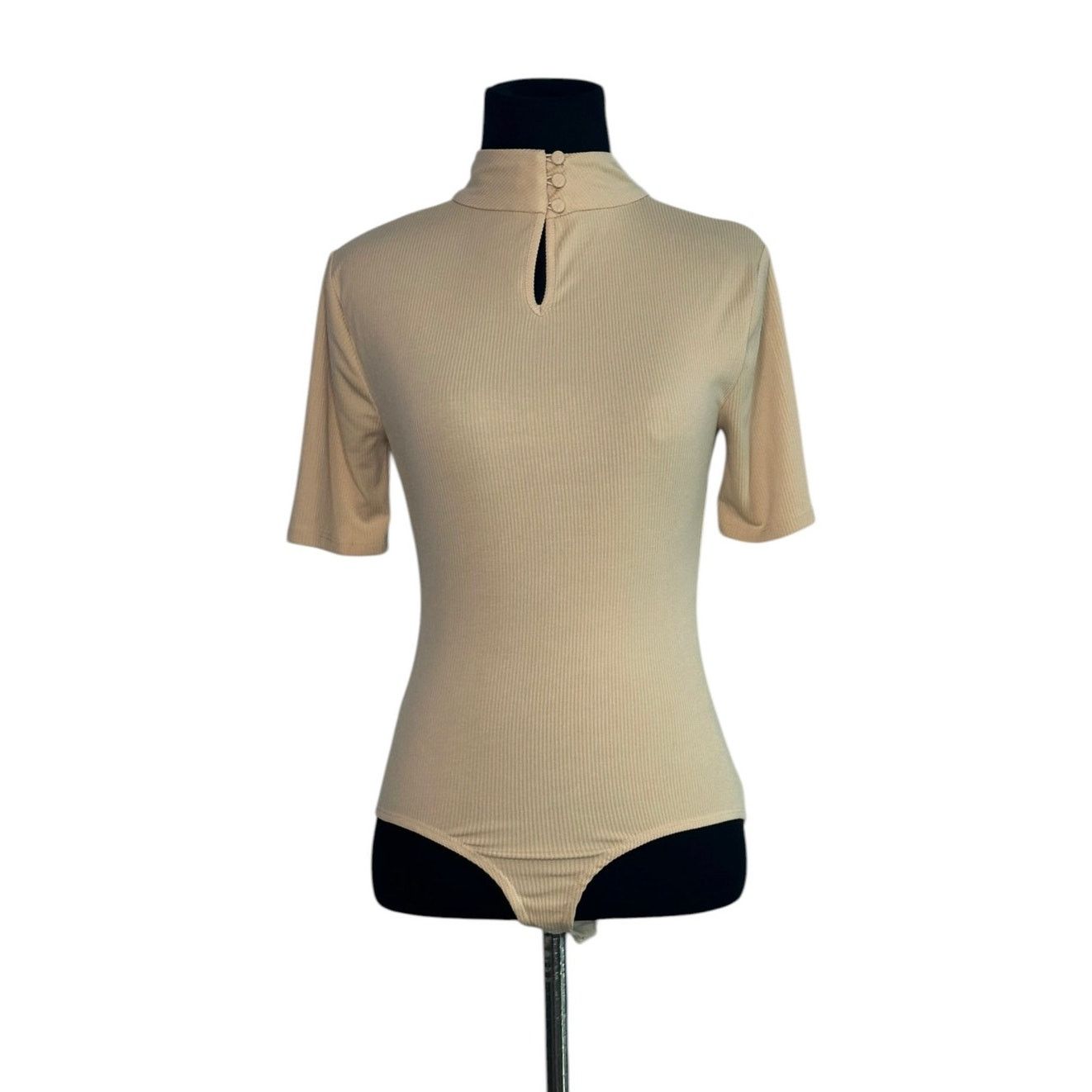 REVOLVE H:ours beige short sleeves open back bodysuit size small Size S / US 4 / IT 40 - 8 Thumbnail