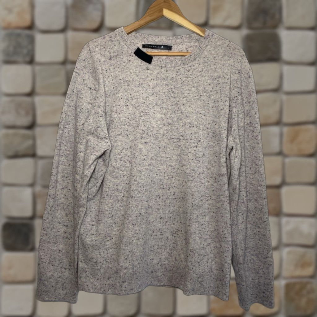 Vintage VINTAGE Redvanly Merino Wool Crewneck Sweater Mens Size L Gray Purple Mockups of? Wait Size US L / EU 52-54 / 3 - 1 Thumbnail