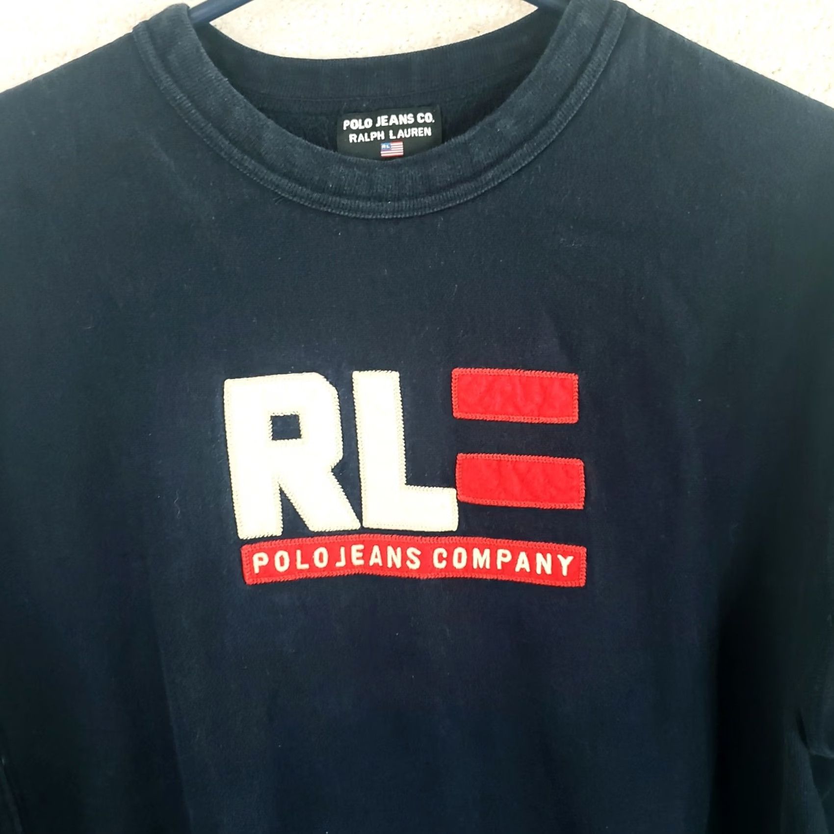 Vintage VINTAGE Polo Jeans Company Sweatshirt Crewneck Navy Blue 90s Mens Large Embroidered Logo Chest Comfort Fleece All Seasons Classic Designer Sportswear Size US L / EU 52-54 / 3 - 3 Thumbnail