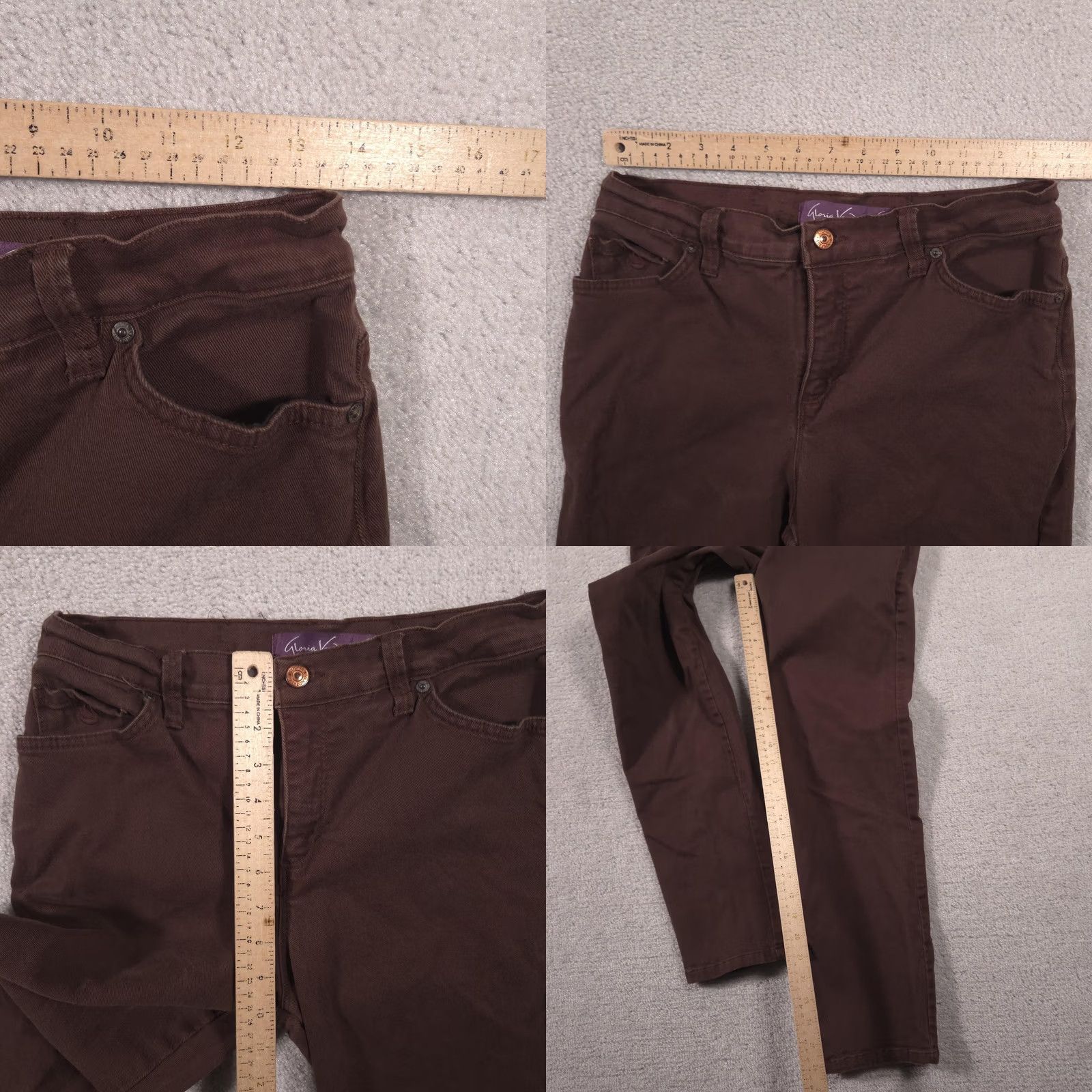 Gloria Vanderbilt Gloria Vanderbilt Amanda Jeans Womens 8 Short Brown High Rise Tapered Stretch Size 30" / US 8 / IT 44 - 8 Thumbnail