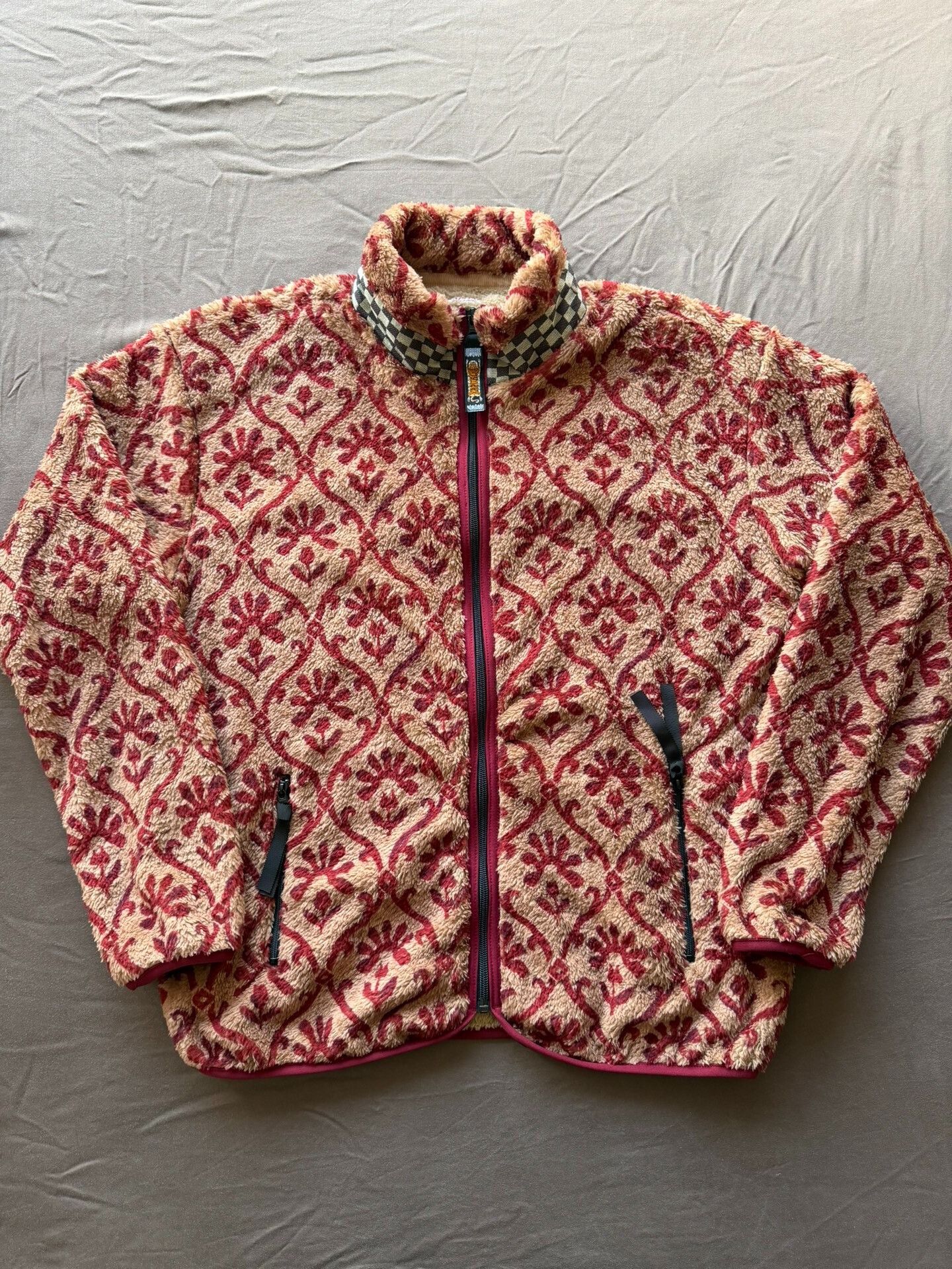 Kapital Kapital Red White Fleece Zip Jacket Size L / US 10 / IT 46 - 1 Thumbnail