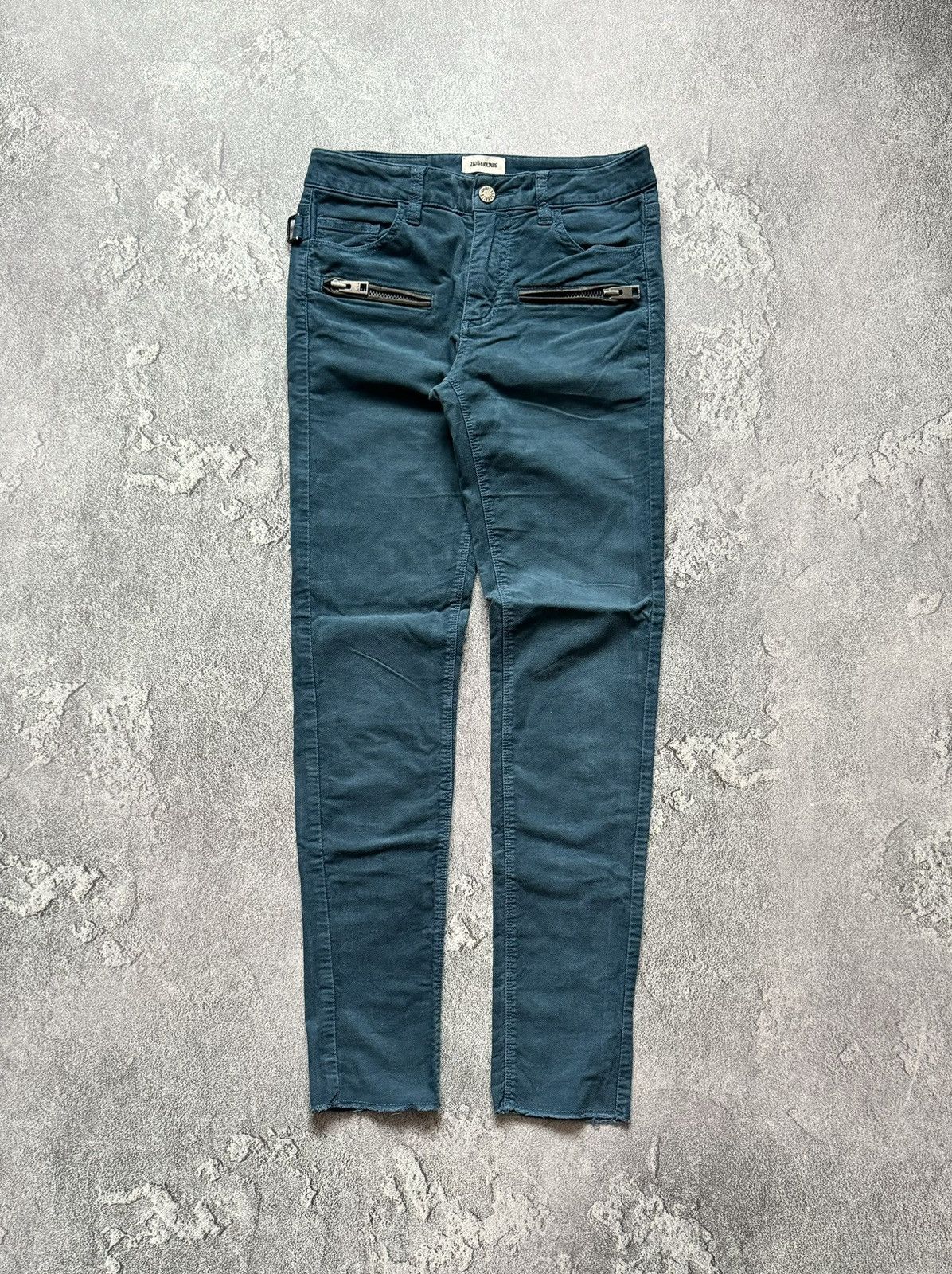 Designer × Zadig & Voltaire Zadig & Voltaire 36 eva zip velours pant trouser chino Jean Size 25" / US 0 / IT 36 - 7 Thumbnail