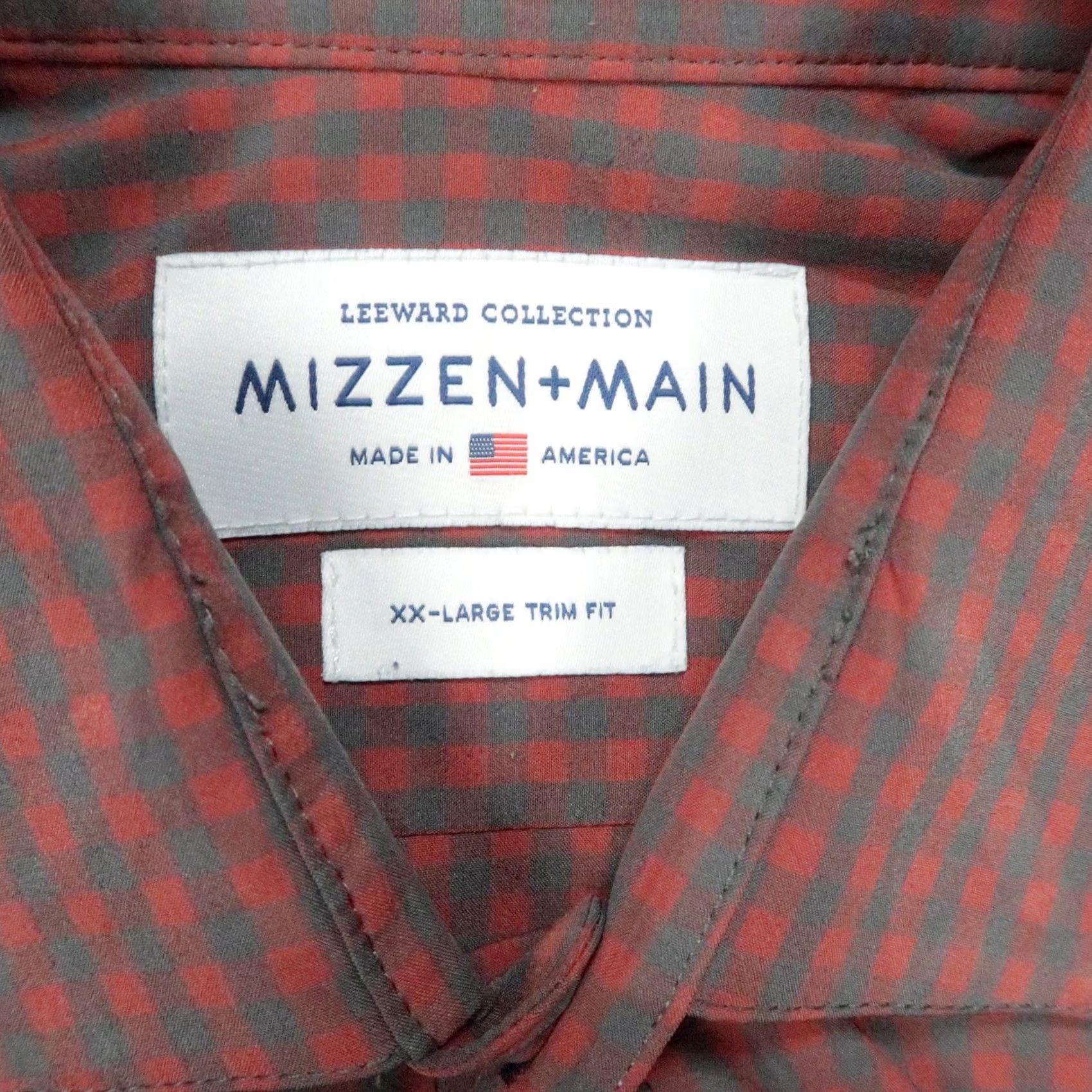 Mizzen+Main Mizzen+Main Shirt Mens 2XL Red Gingham Long Sleeve Button-Up Collared Polyester Stretch Casual Workwear Mens Size US XXL / EU 58 / 5 - 3 Thumbnail