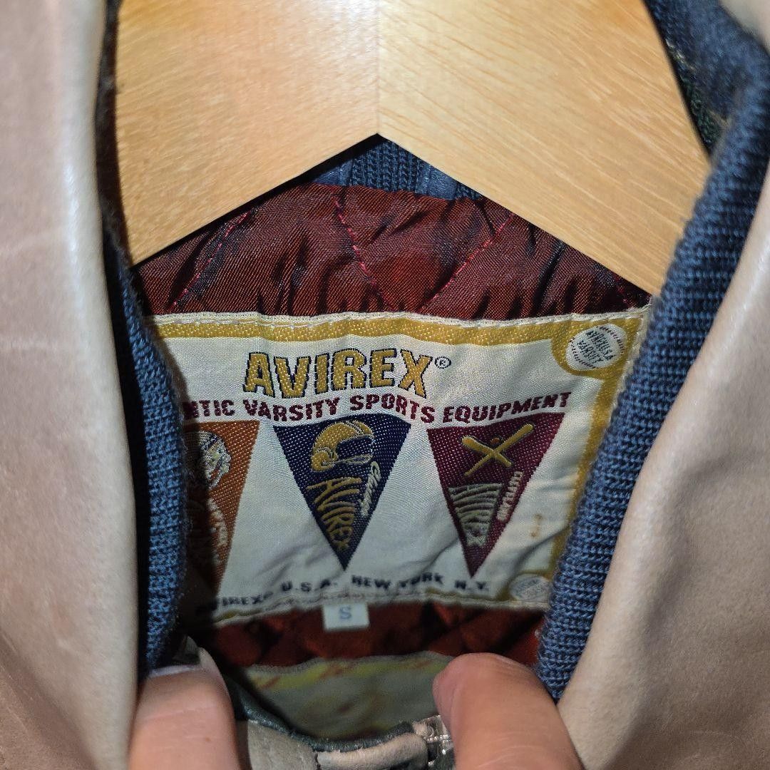 Avirex Avirex - S Leather Jacket Beige Red College Stadium 90s 80s Size US S / EU 44-46 / 1 - 9 Thumbnail