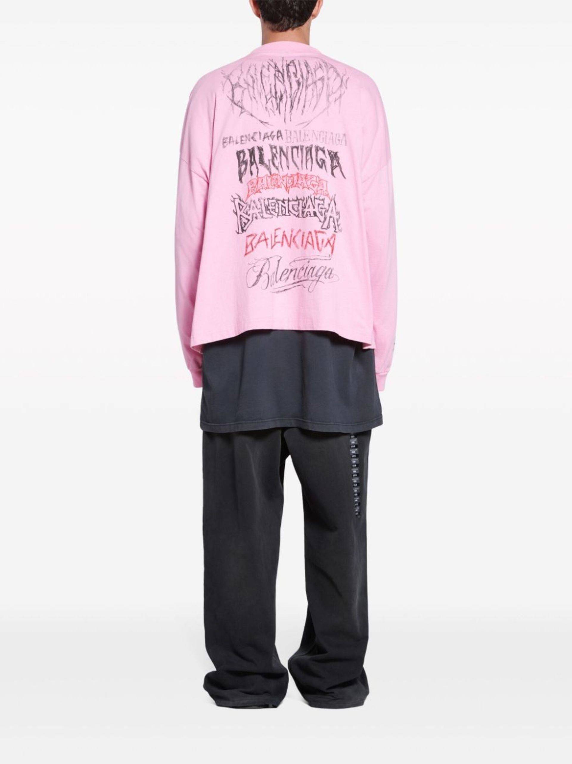 Balenciaga o1tr1nto0725 DIY Metal Long Sleeve T-Shirt Medium Fit Pink Size US L / EU 52-54 / 3 - 3 Thumbnail