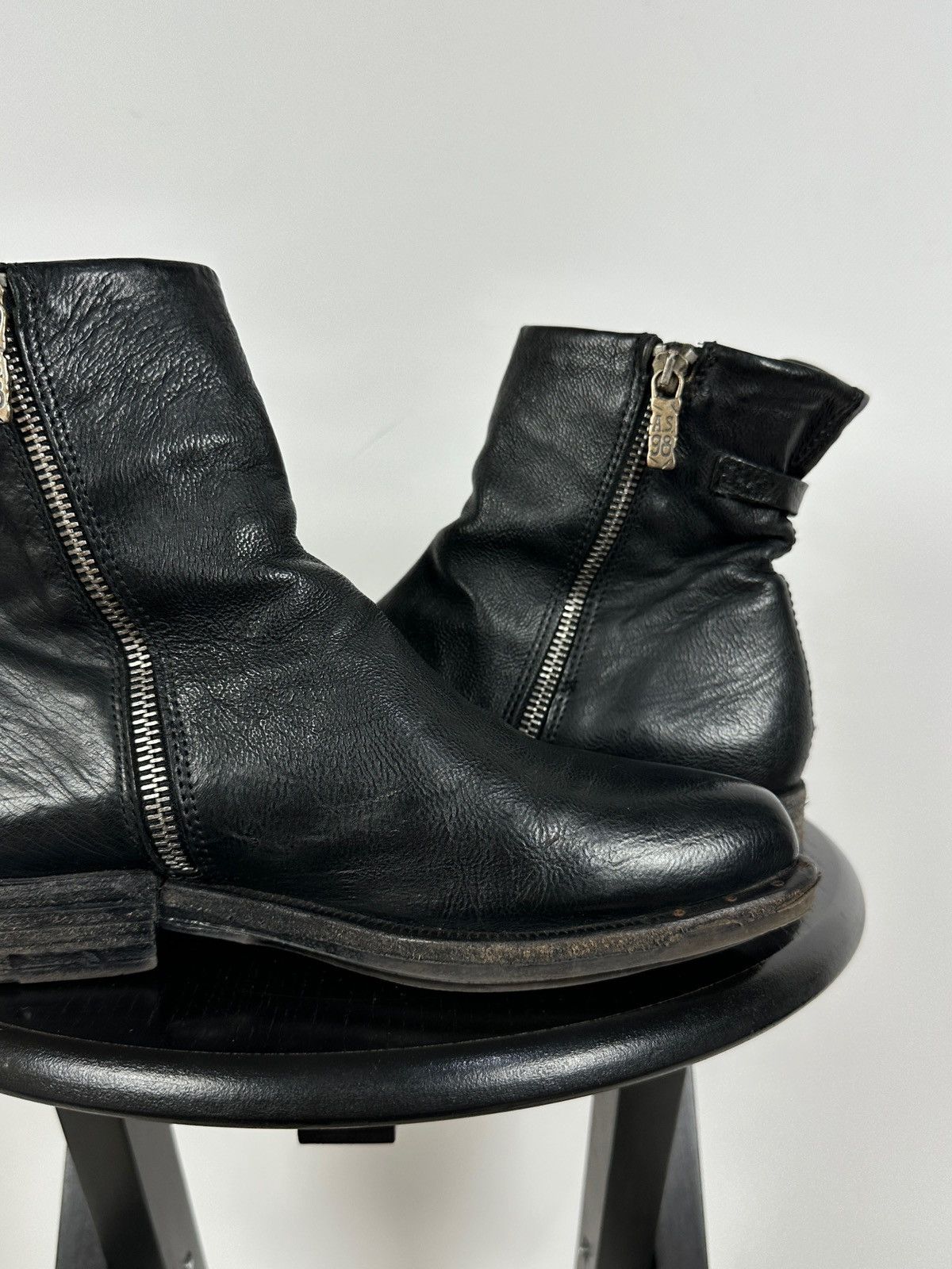A.S.98 A.S.98. Airstep Black Leather Biker Ankle Boots Size US 8 / IT 38 - 19 Thumbnail