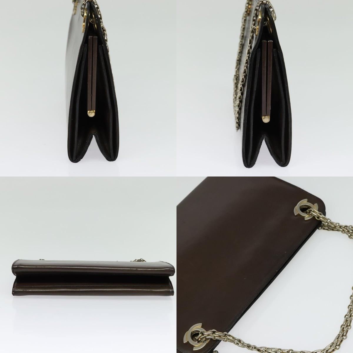 Chanel Chanel Chain Handbag Leather Brown Gold CC Size ONE SIZE - 3 Thumbnail