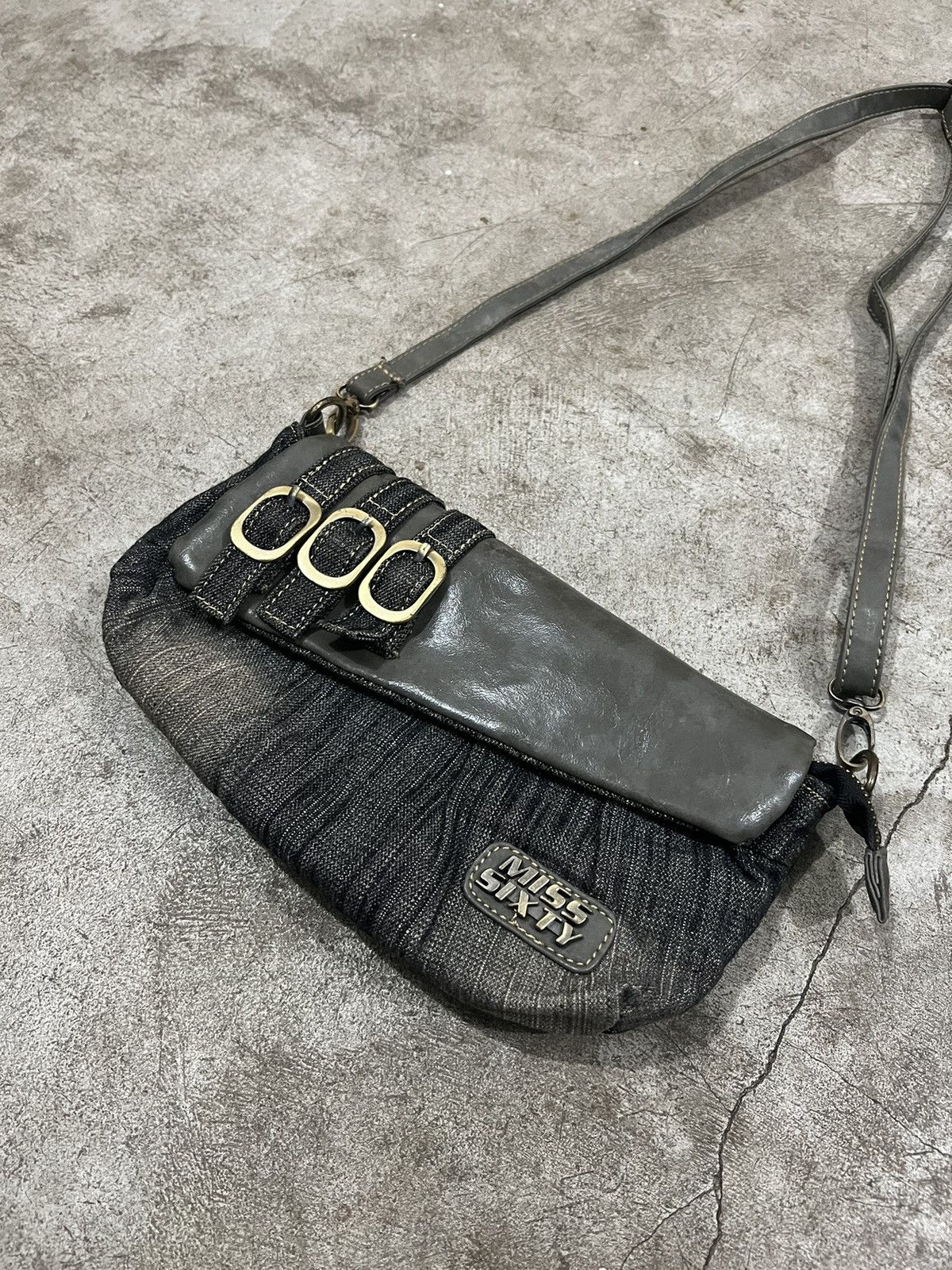 Designer × Miss Sixty × Vintage Miss Sixty Denim Leather Y2K Sling Bag Size ONE SIZE - 2 Thumbnail